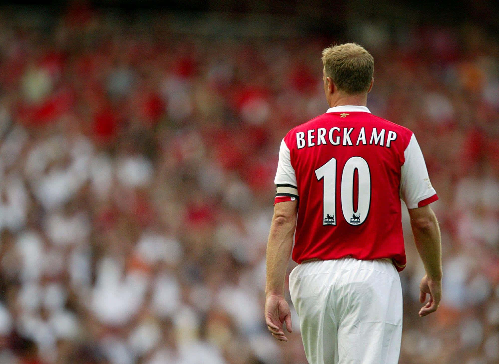 Dennis Bergkamp, red and white jersey, number 10, Full HD Desktop Wallpaper