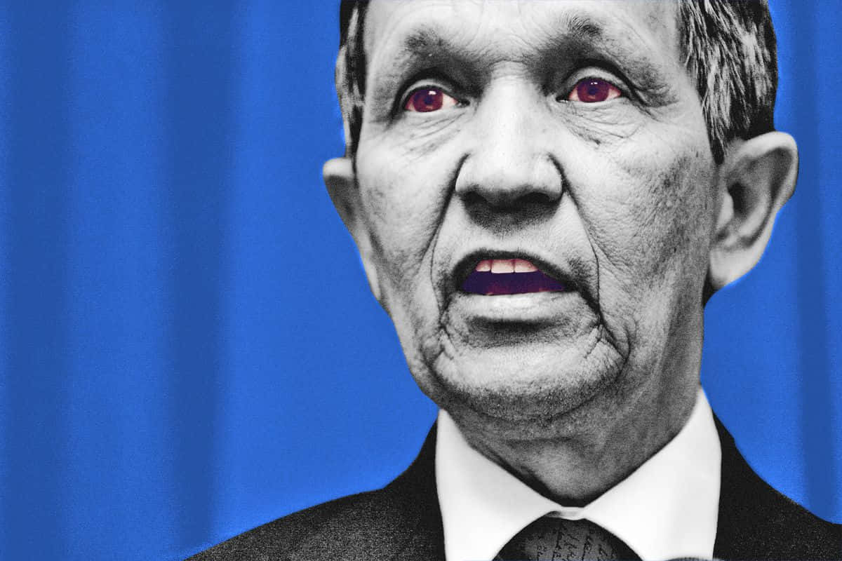Dennis Kucinich, red eyes, purple lips, SD Desktop Wallpaper