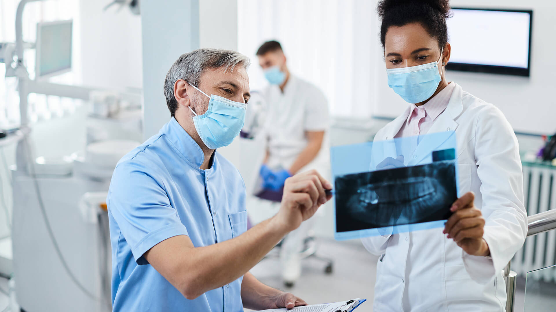 dentists, x-ray, bright clinic, Full HD Desktop Wallpaper