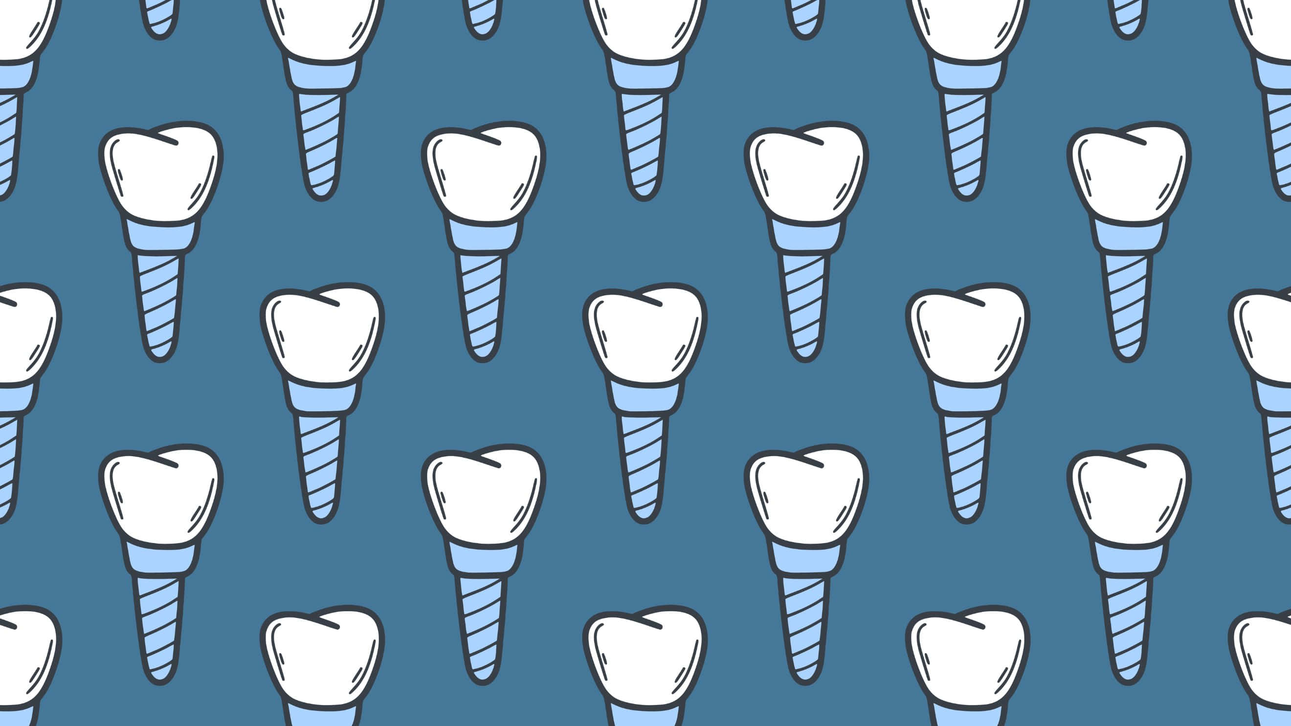 dental implants, blue screw bases, teal background, 2K Desktop Wallpaper