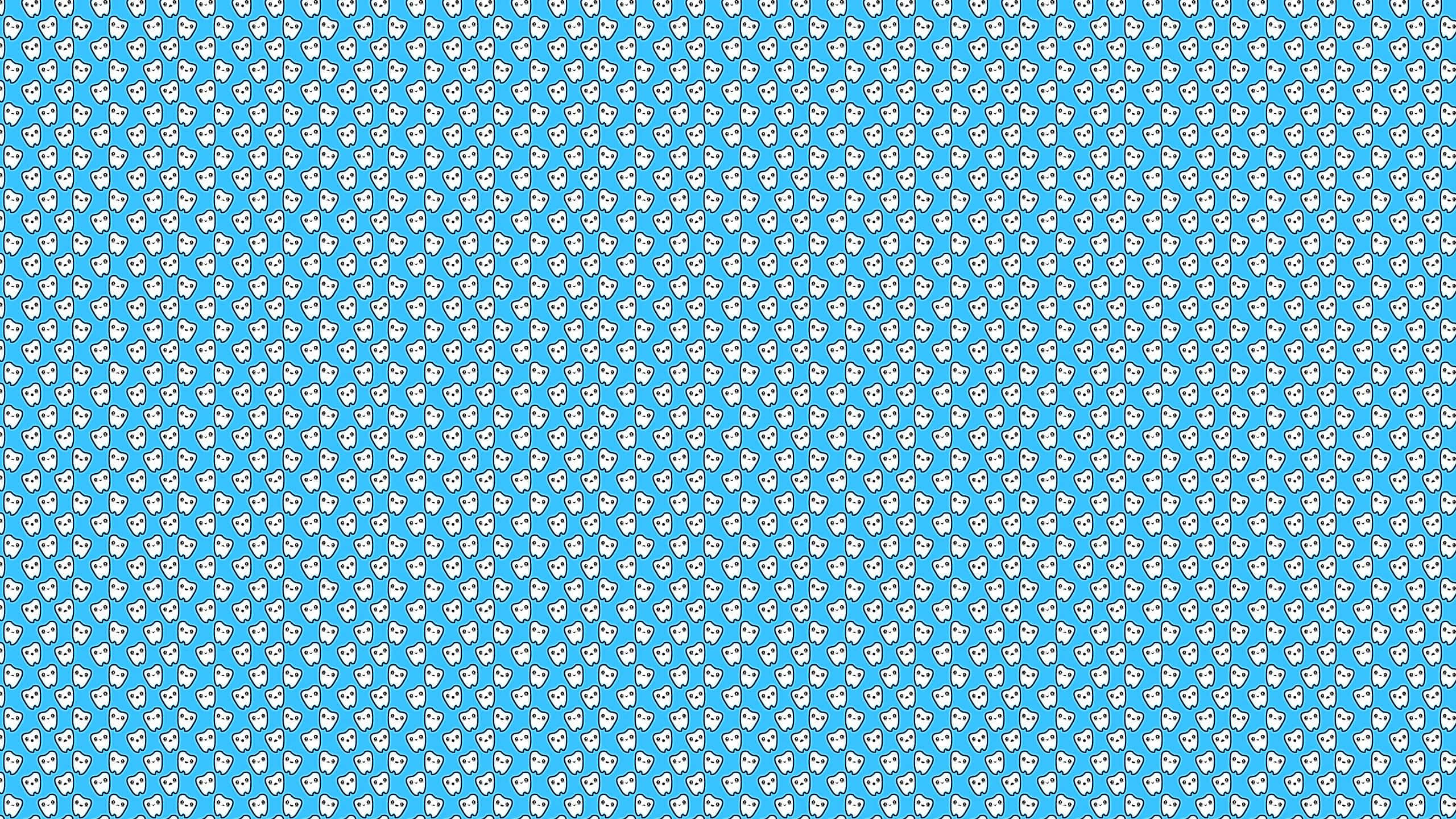 tooth pattern, dental background, vibrant blue, 2K Desktop Wallpaper