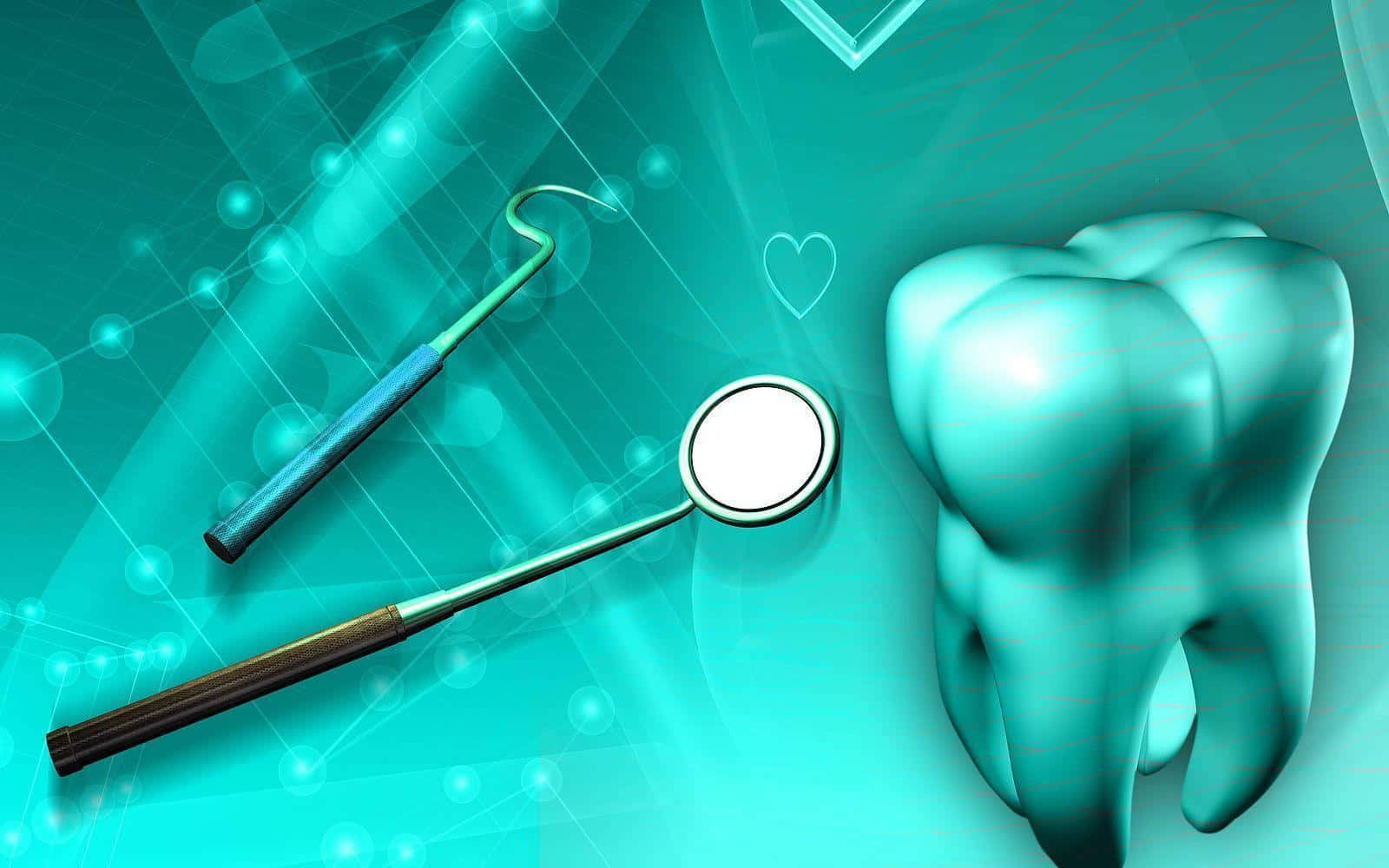 teal, 3d-render, dental tools, HD Desktop Wallpaper