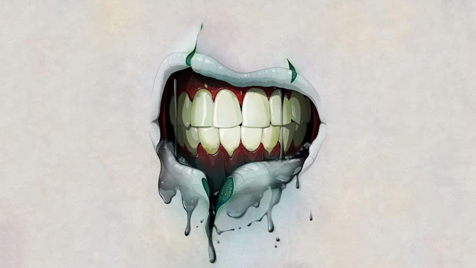 artistic dental illustration, grotesque mouth, sharp teeth, HD Desktop Wallpaper