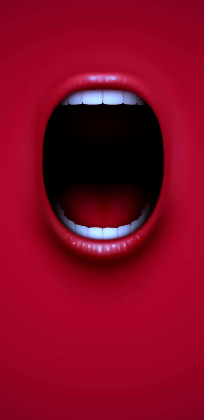 open mouth, vivid red mouth, white teeth, HD Phone Wallpaper