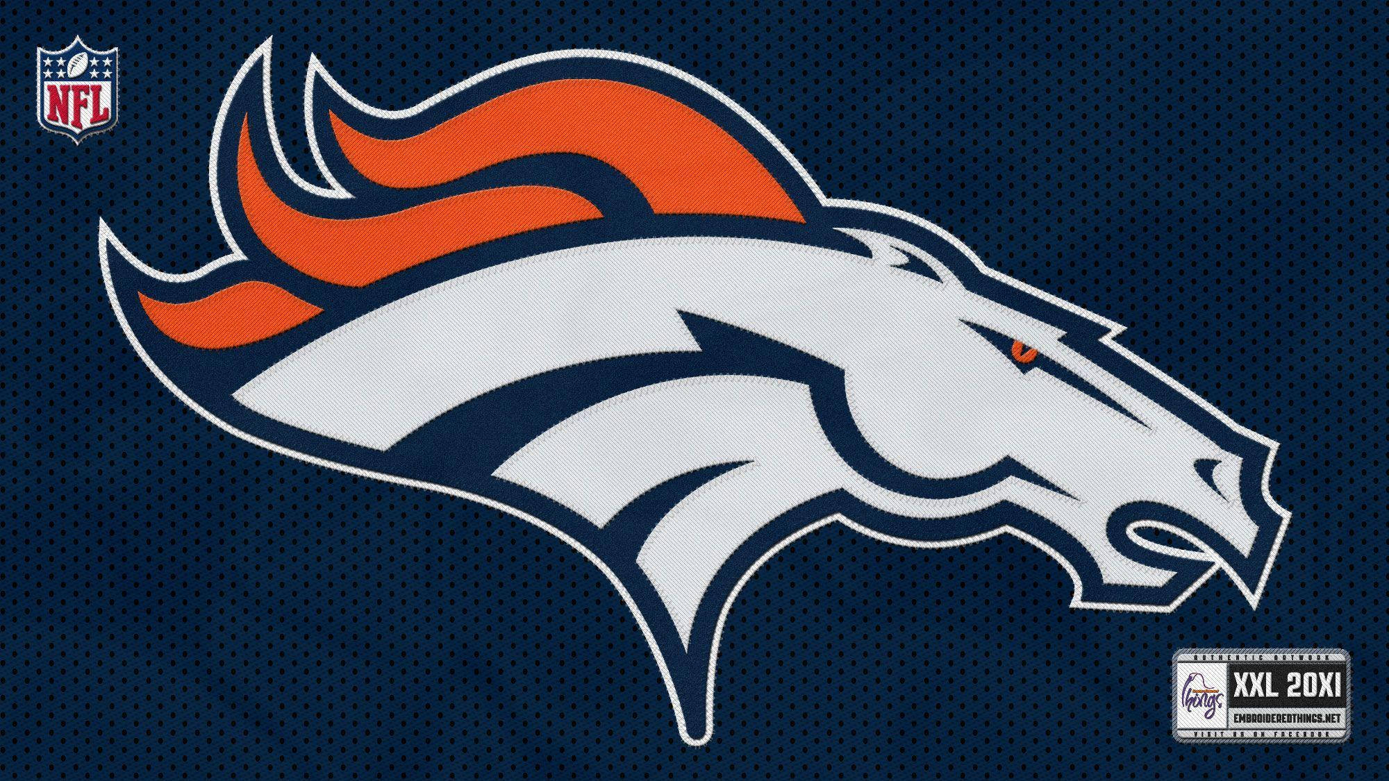 Denver Broncos, horse head logo, white, Full HD Desktop Wallpaper
