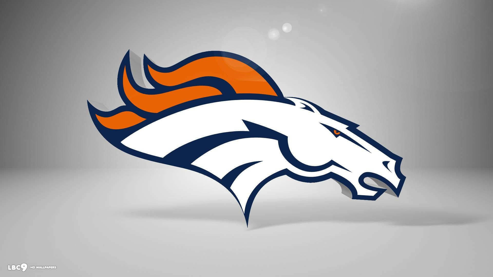 Denver Broncos, white logo, horse head logo, Full HD Desktop Wallpaper
