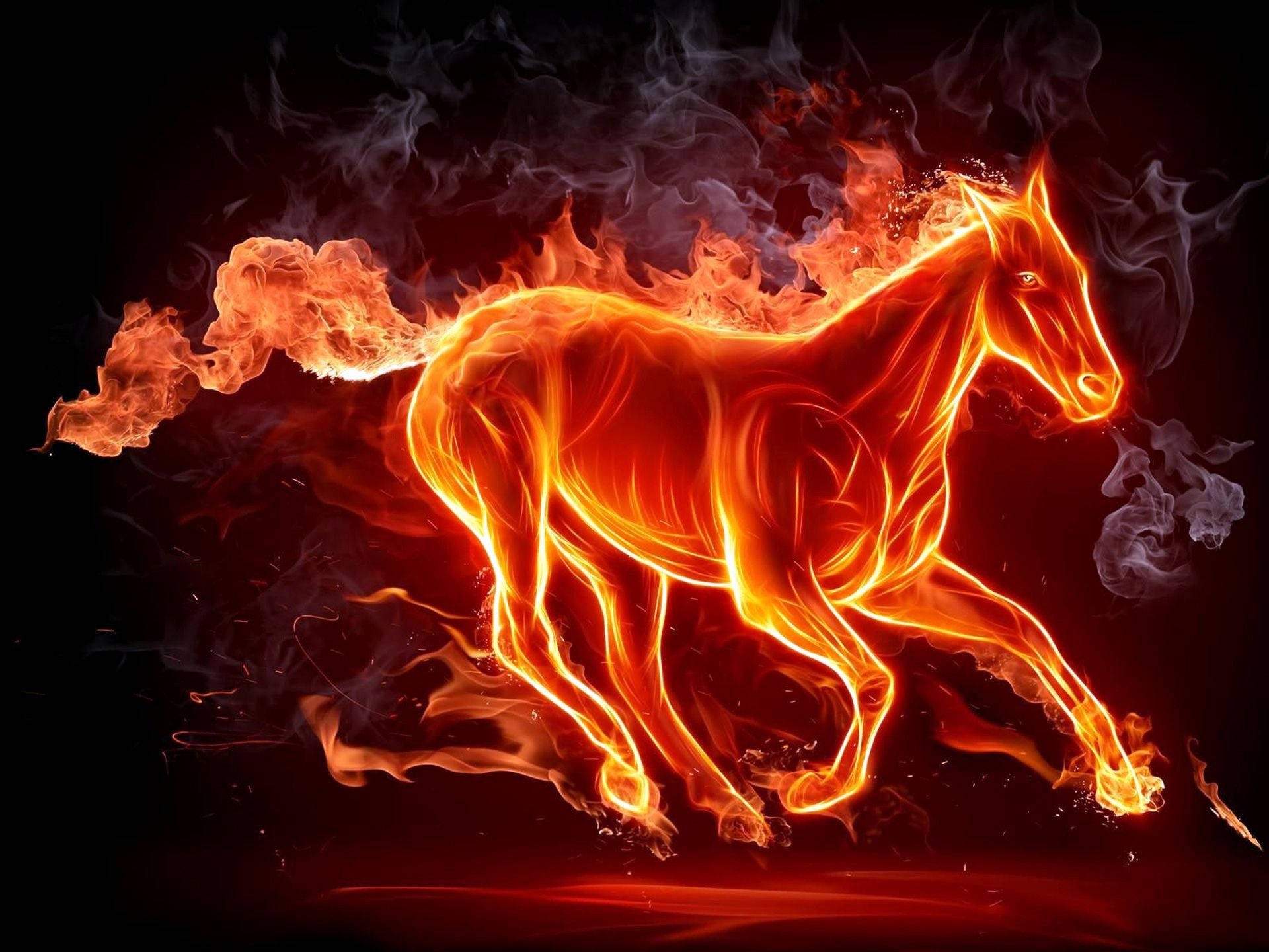 Denver Broncos, thunder, fiery horse, Full HD Desktop Wallpaper