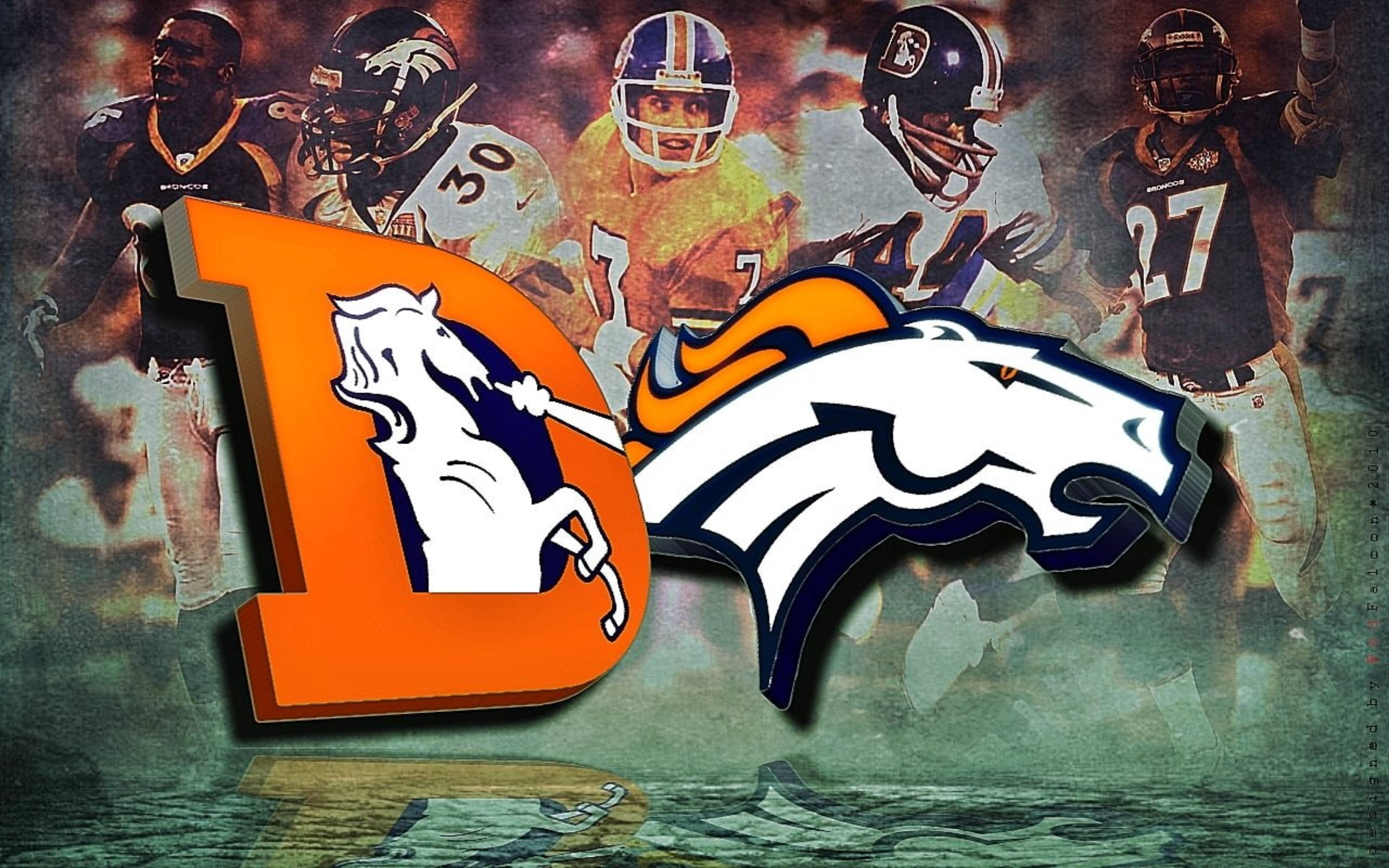 Denver Broncos, horse head, letter D, 2K Desktop Wallpaper