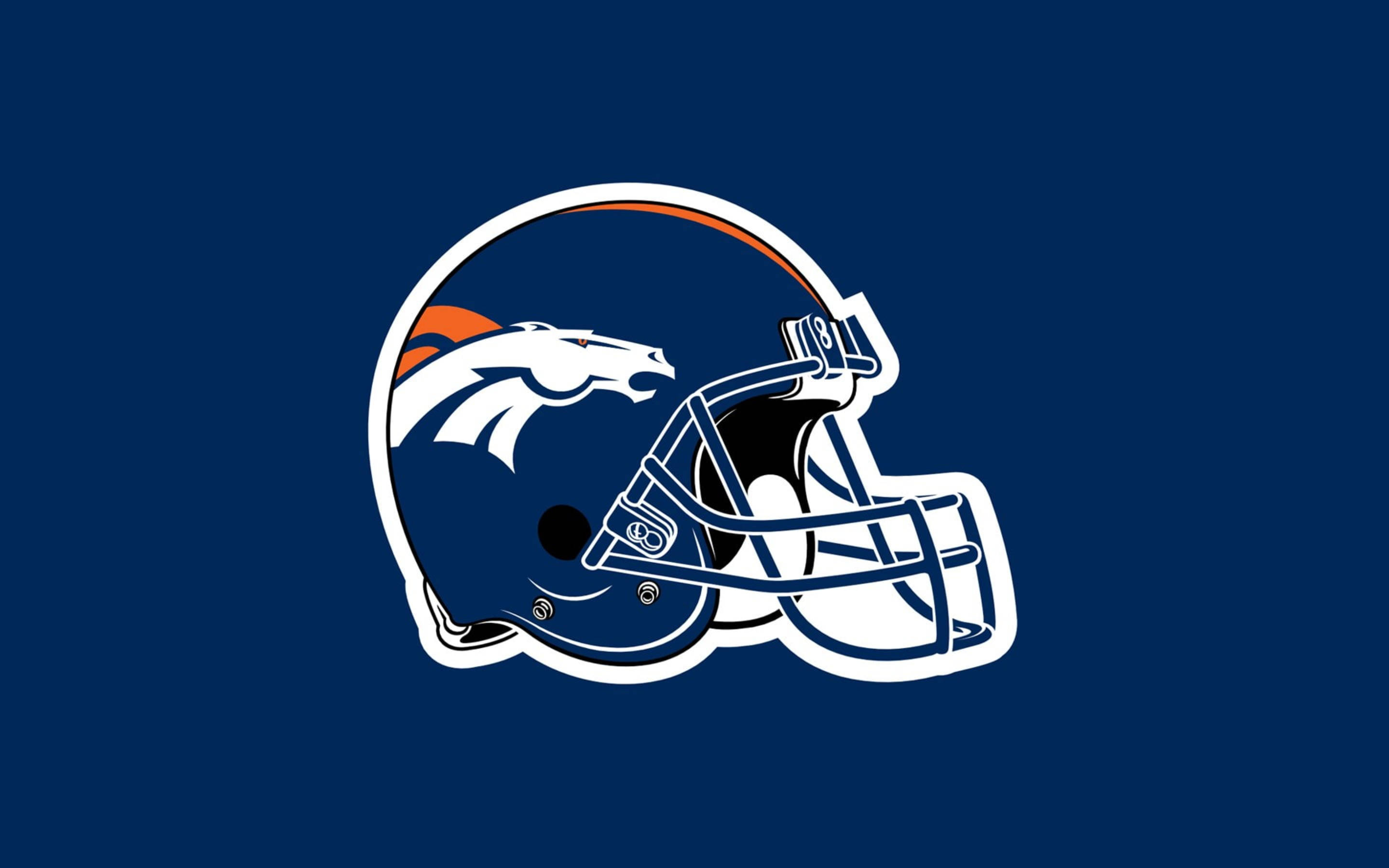 Denver Broncos, football helmet logo, white, 2K Desktop Wallpaper