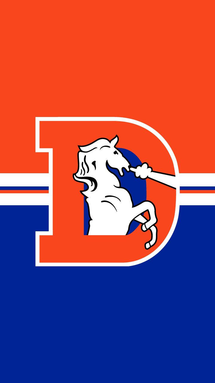 Denver Broncos, orange and blue, white horse head logo, HD Phone Wallpaper