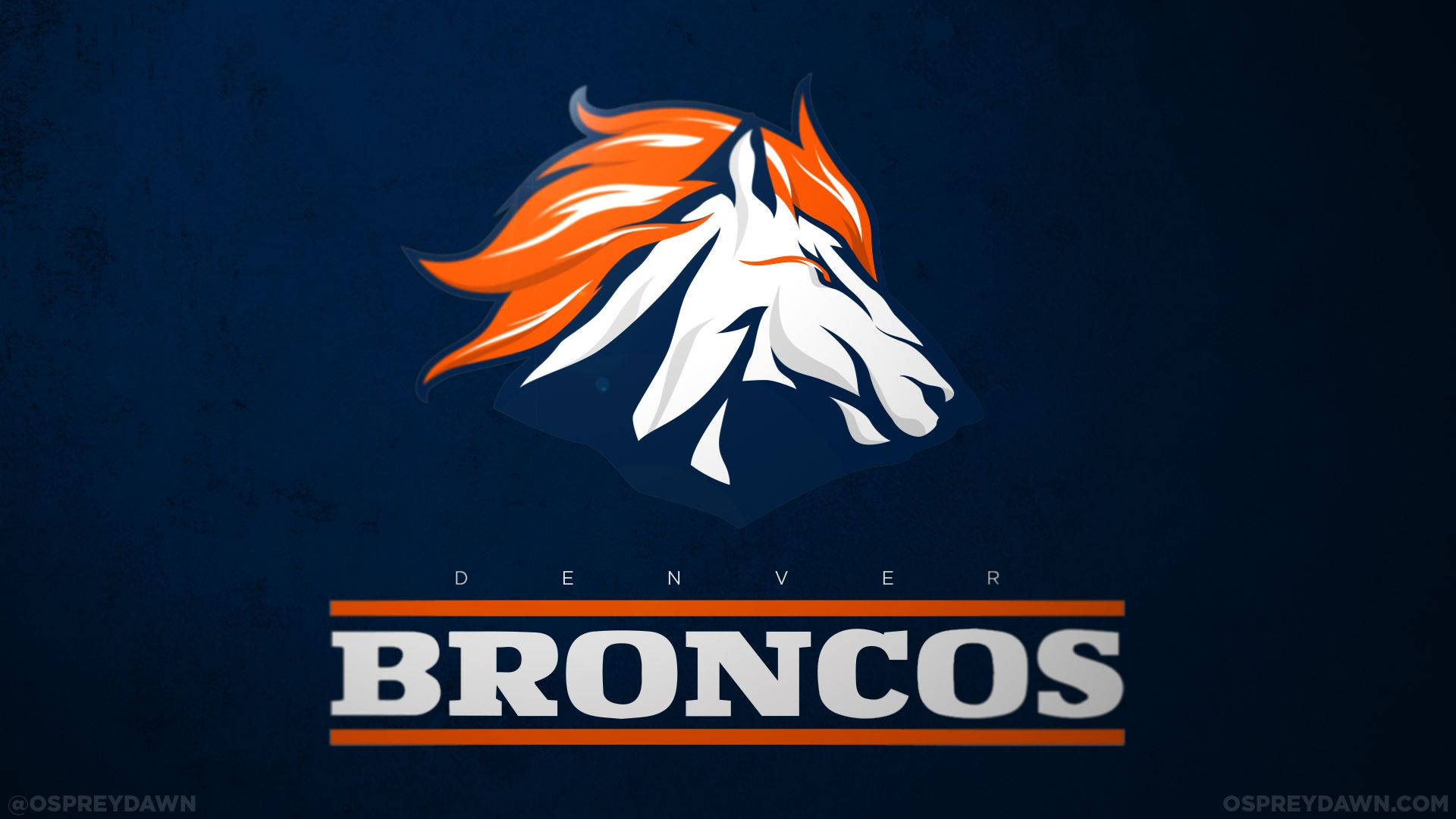 Denver Broncos, white horse head, orange mane, Full HD Desktop Wallpaper
