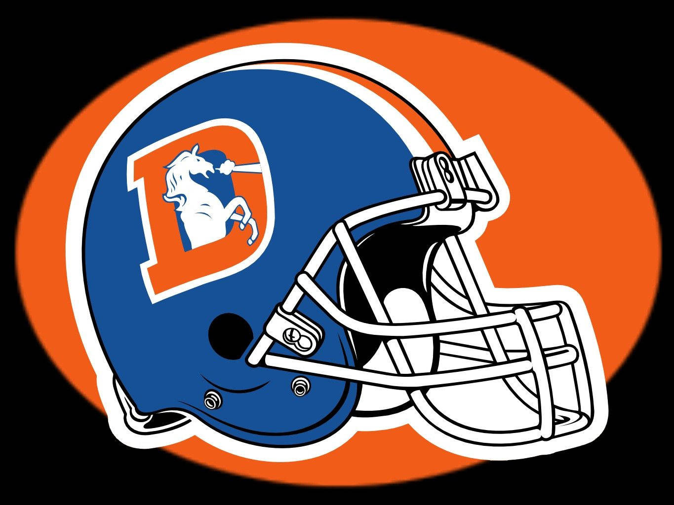Denver Broncos, blue football helmet, white horse logo, HD Desktop Wallpaper