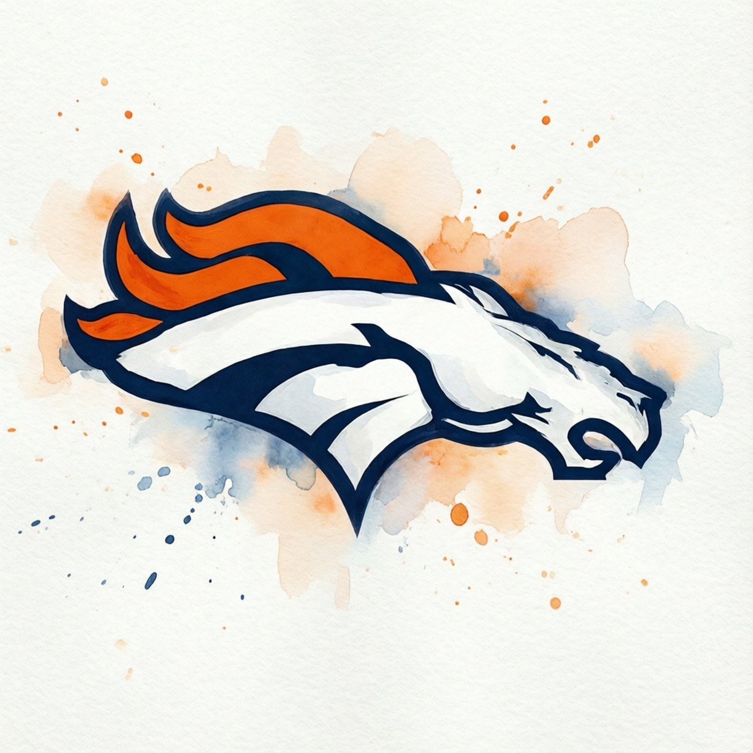 Denver Broncos, horse head logo, orange, HD Desktop Wallpaper