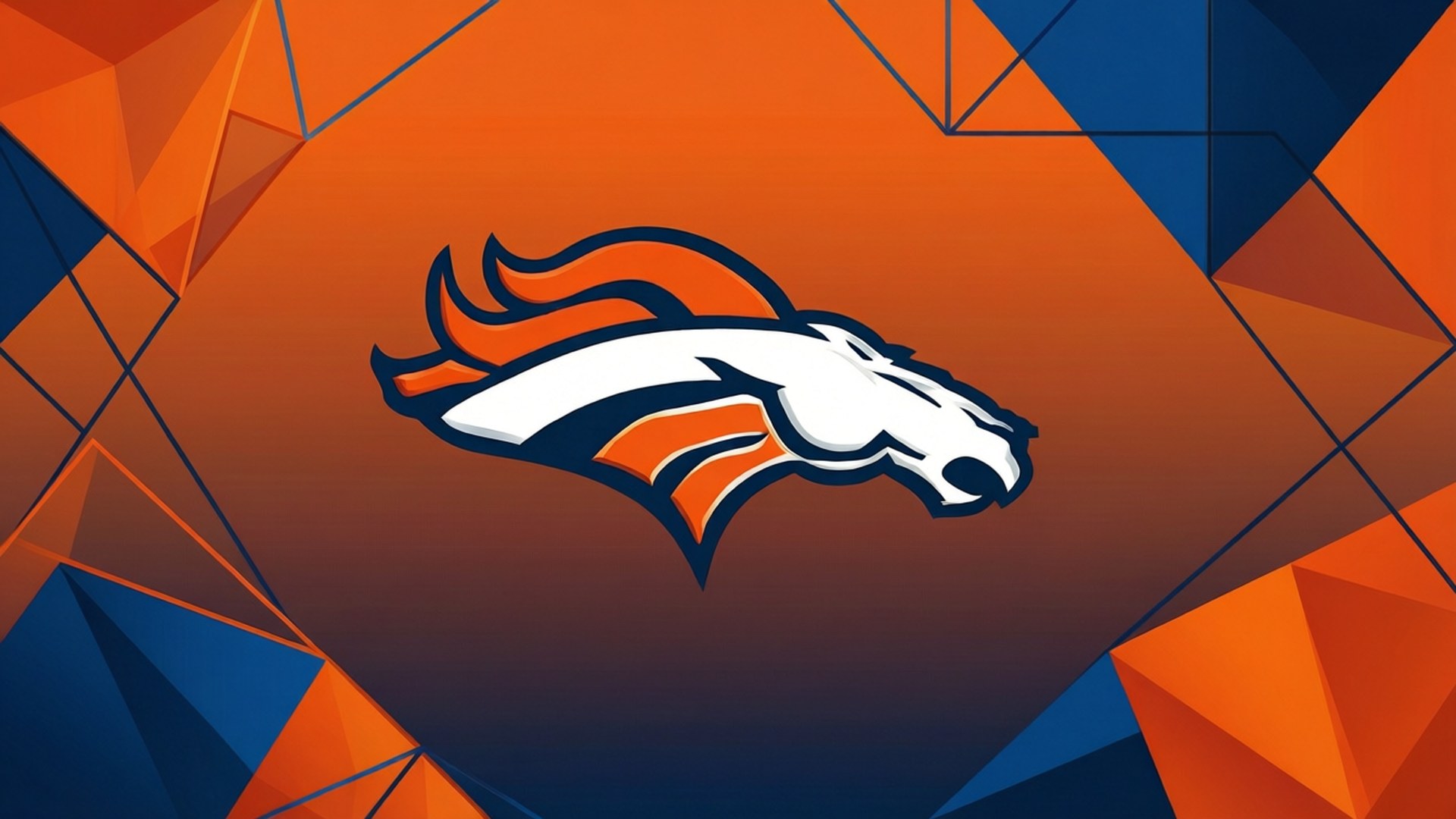 Denver Broncos, horse head logo, orange, Full HD Desktop Wallpaper
