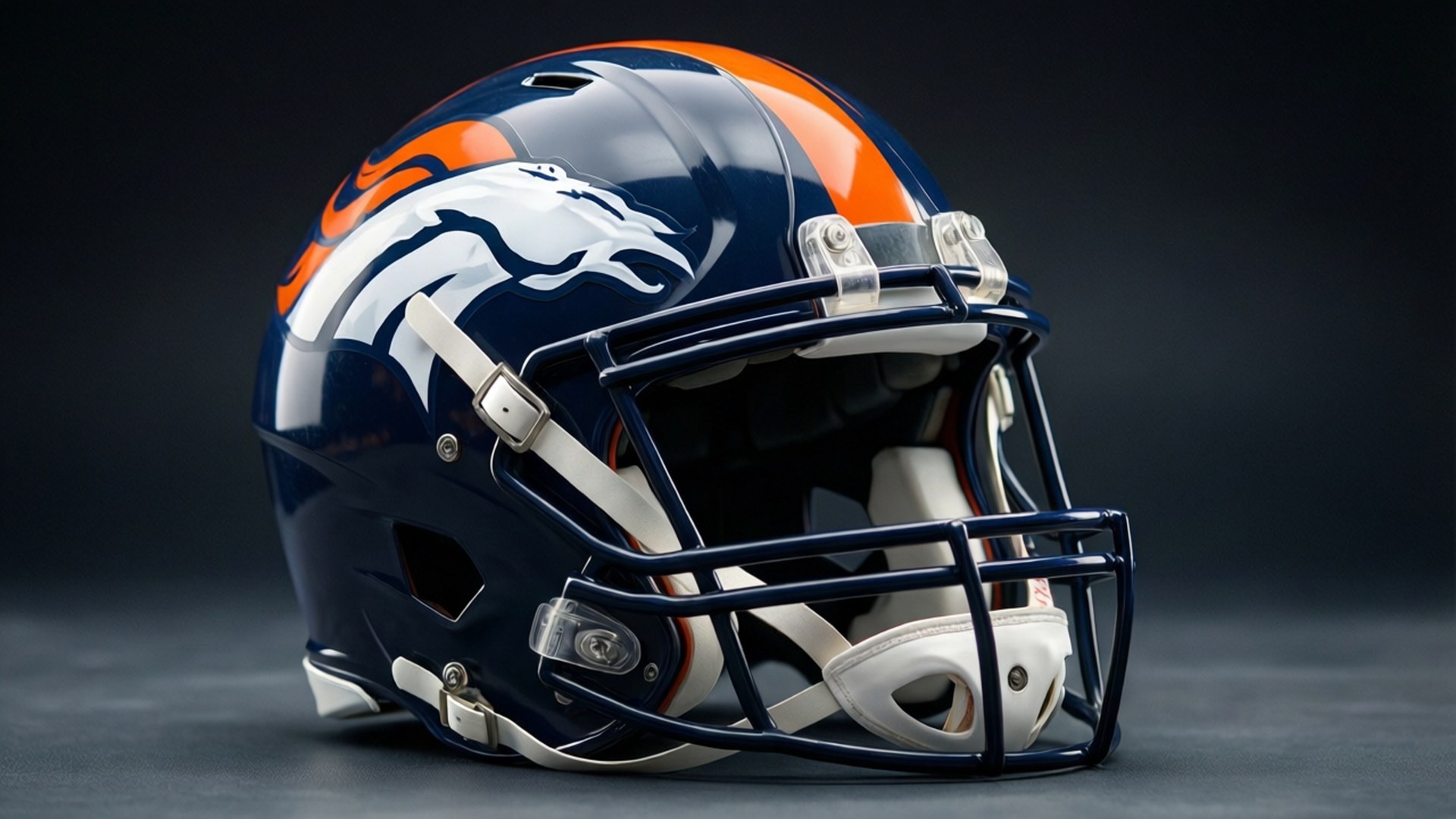 Denver Broncos, navy blue, orange and white accents, Full HD Desktop Wallpaper