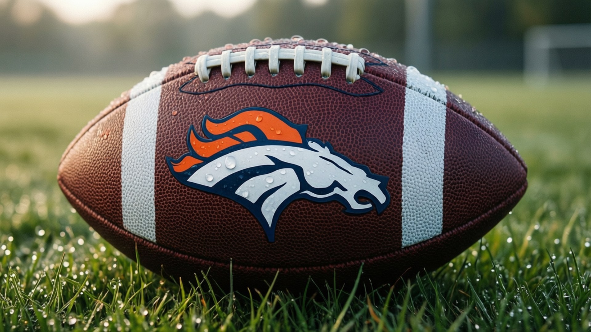 Denver Broncos, football, grass, Full HD Desktop Wallpaper