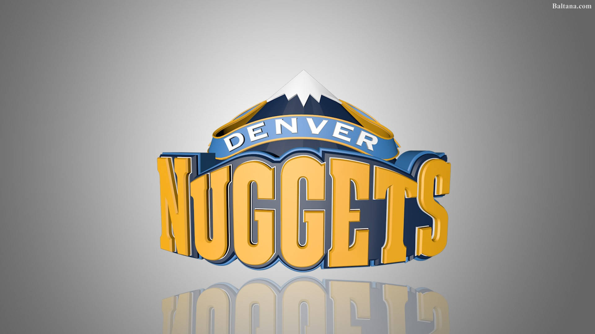 Denver Nuggets, mountain peak, bold yellow text, Full HD Desktop Wallpaper