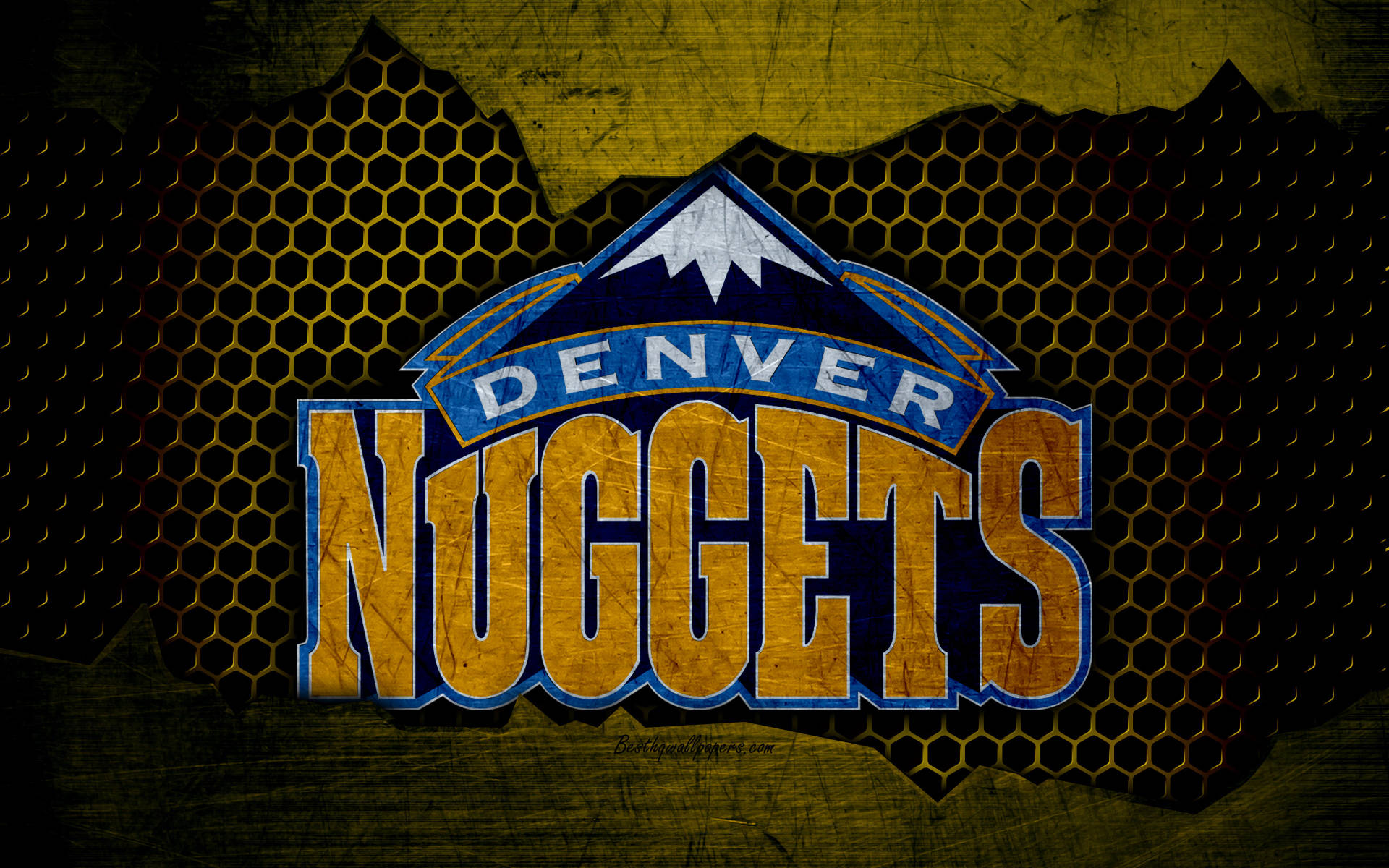Denver Nuggets, logo, yellow, Full HD Desktop Wallpaper