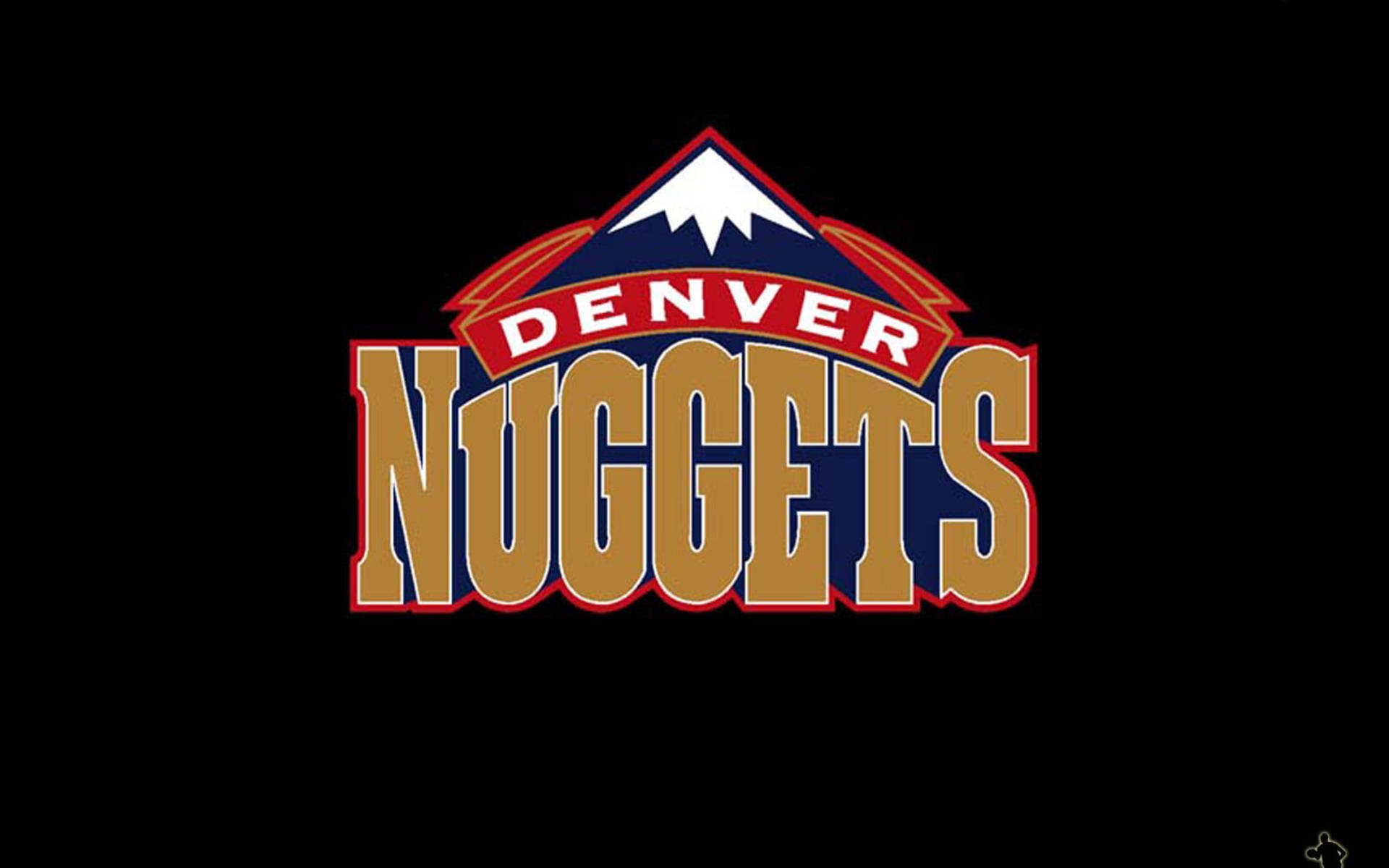 Denver Nuggets, mountain peak, gold lettering, Full HD Desktop Wallpaper