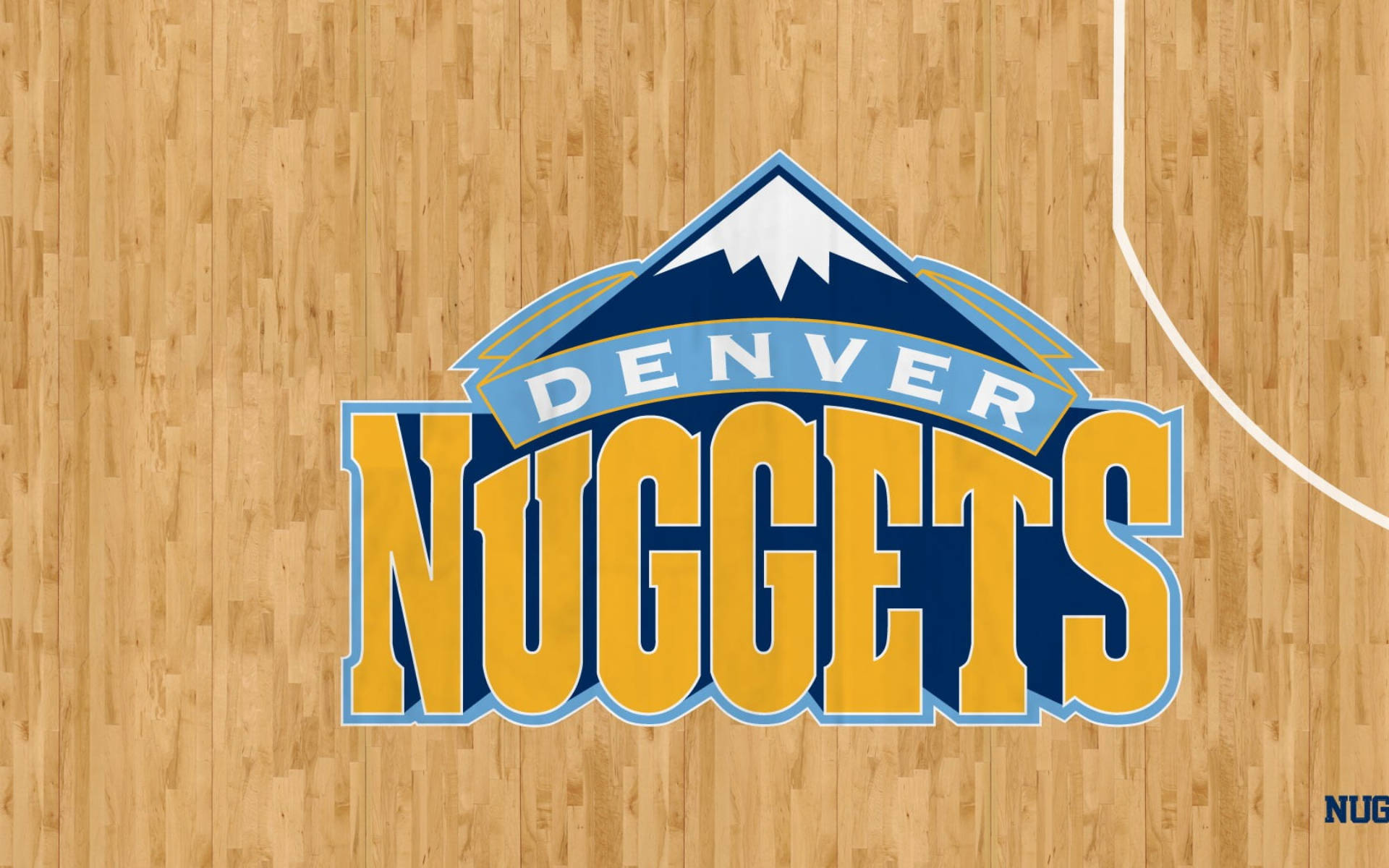 Denver Nuggets, basketball floor, polished wooden basketball court, Full HD Desktop Wallpaper