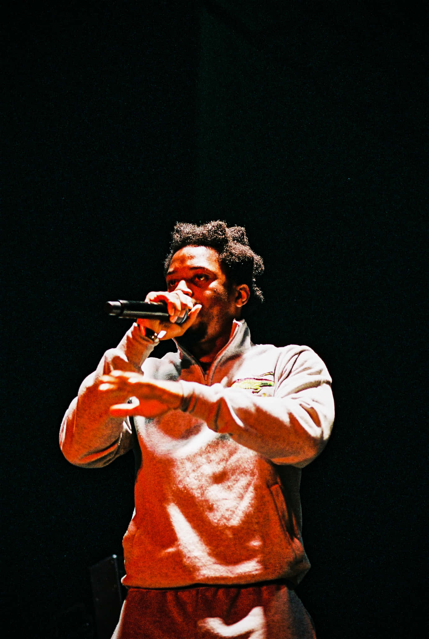 Denzel Curry, live on stage, light gray sweatshirt, Full HD Phone Wallpaper