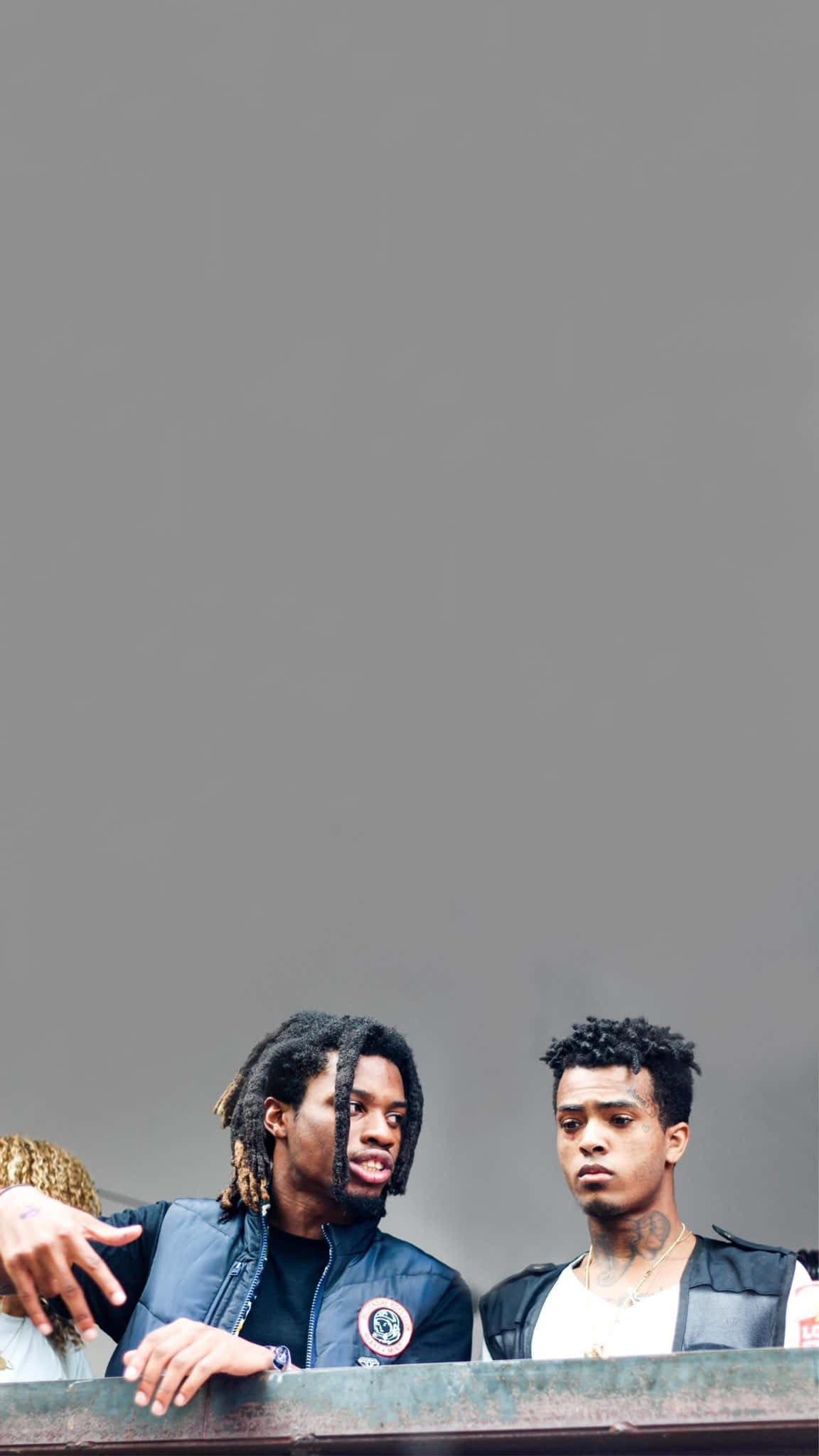 Denzel Curry, friend, railing, Full HD Phone Wallpaper