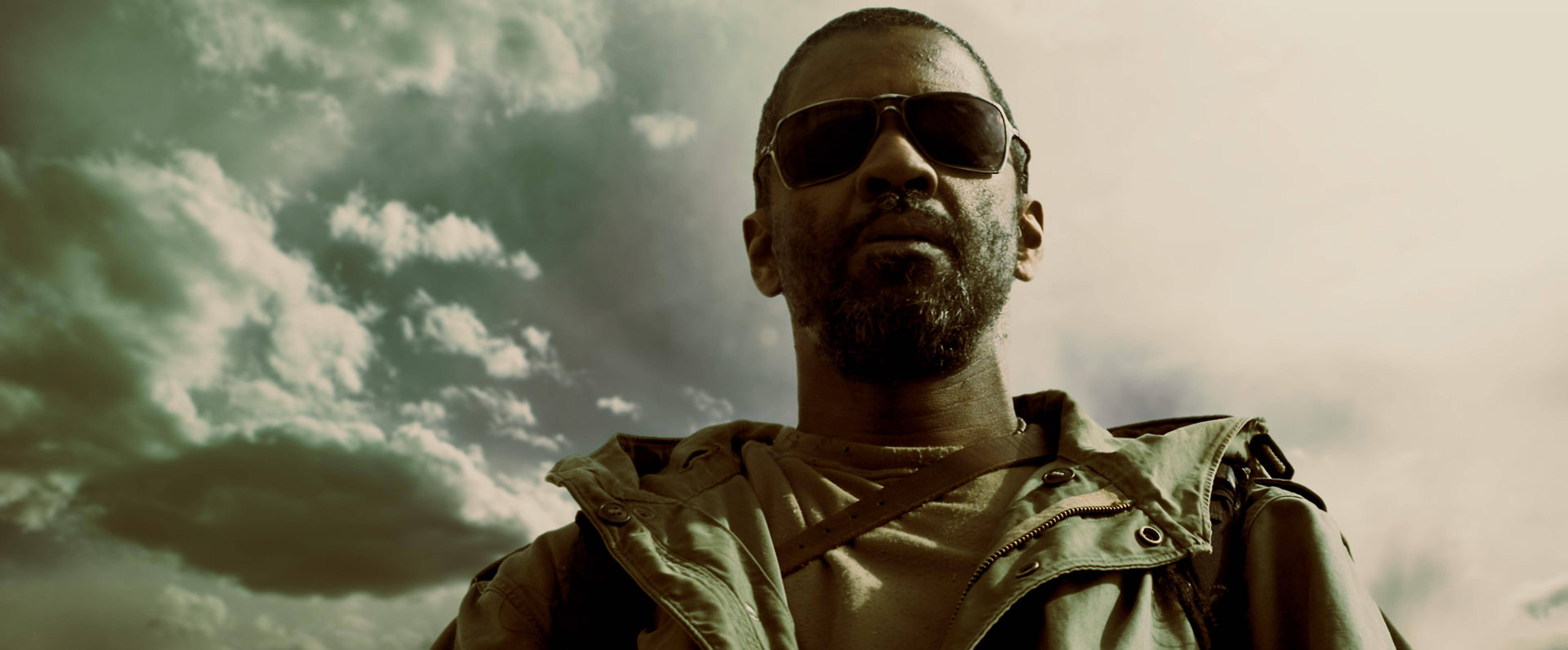 Denzel Washington, cloudy sky, beard, 5K Desktop Wallpaper
