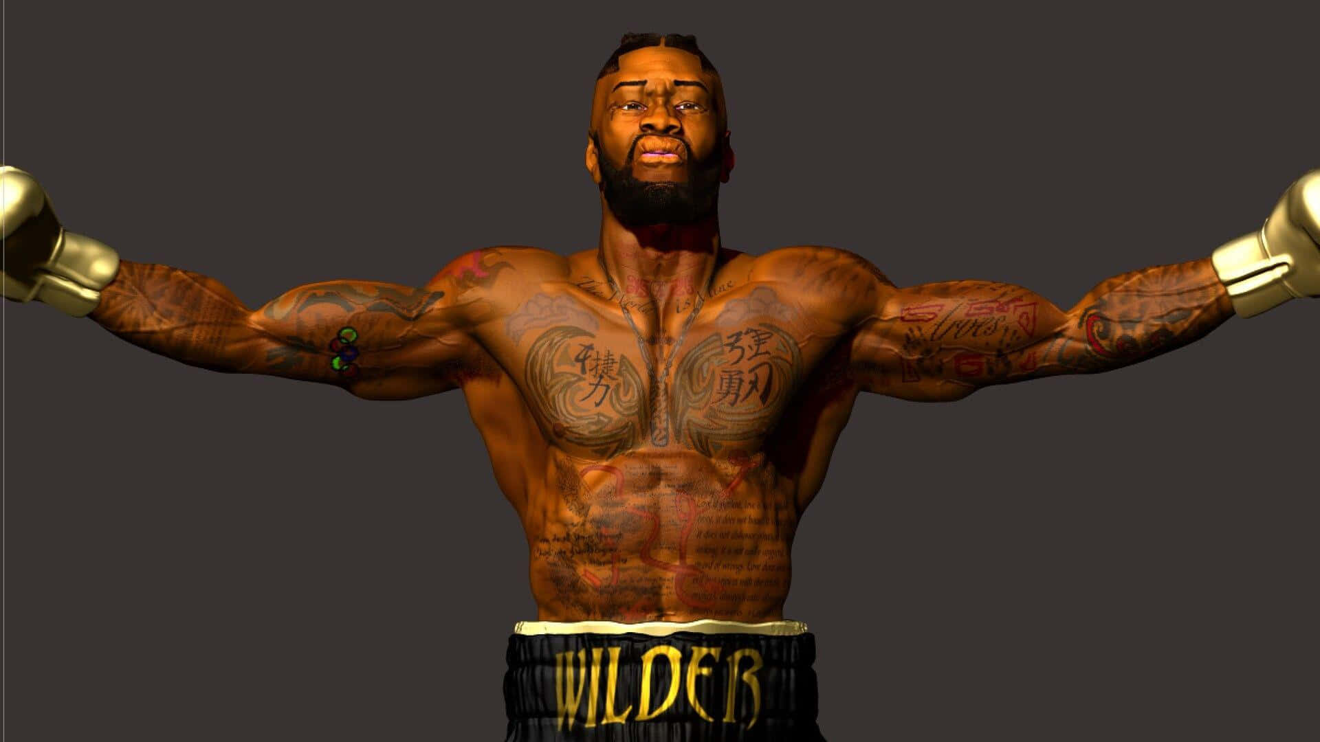 Deontay Wilder, gold gloves, black trunks, Full HD Desktop Wallpaper