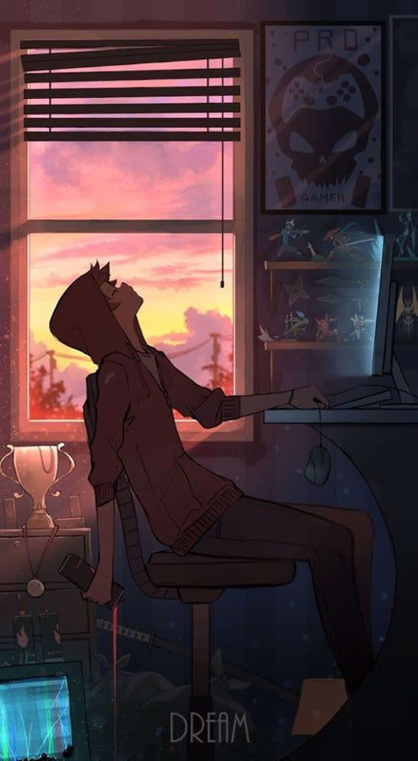 depressed anime boy, hoodie, gaming posters, HD Phone Wallpaper