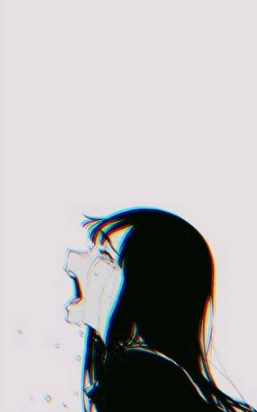 anime girl, long dark hair, profile, HD Phone Wallpaper