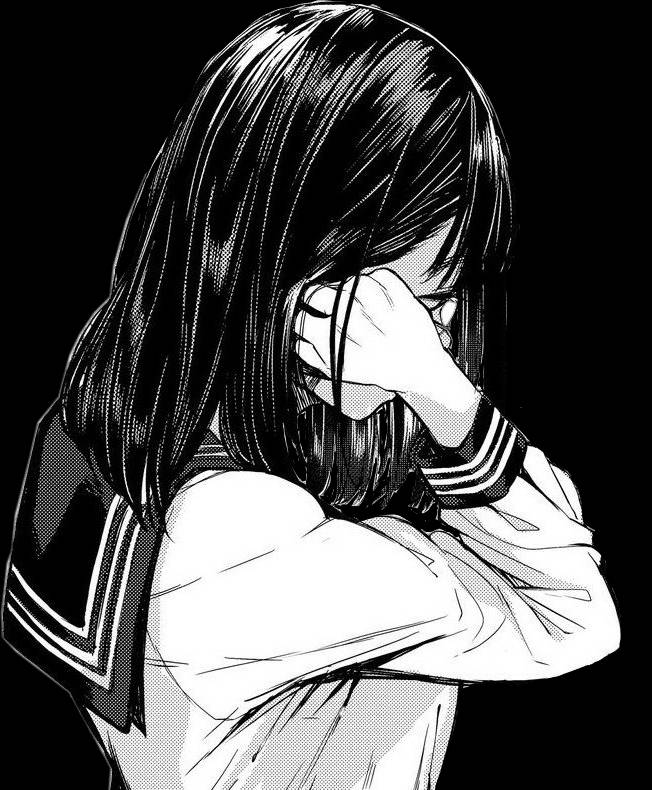 anime girl, sailor uniform, black and white, SD Phone Wallpaper