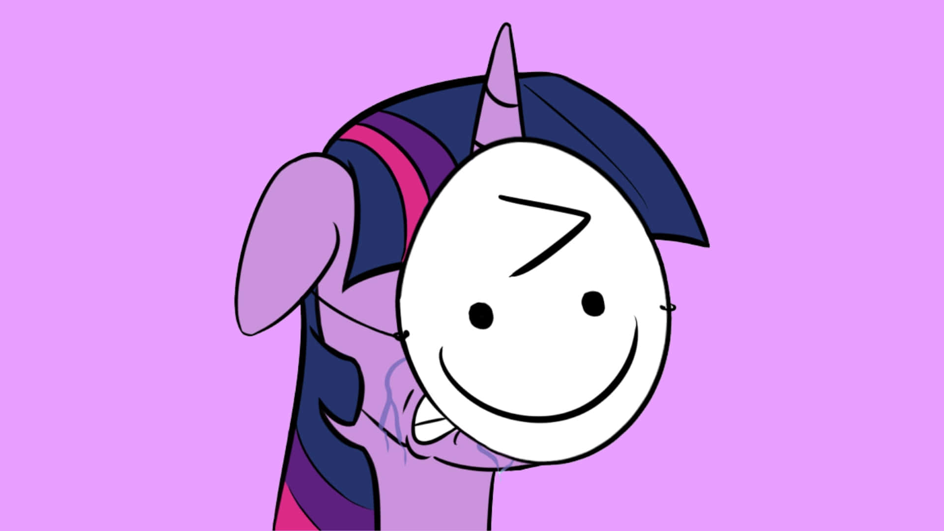 Depressed Face Meme Character, cartoon pony, purple mane, Full HD Desktop Wallpaper
