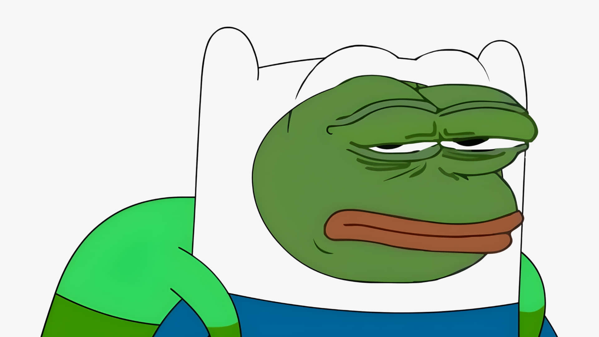 cartoon frog, white hat, green shirt, Full HD Desktop Wallpaper
