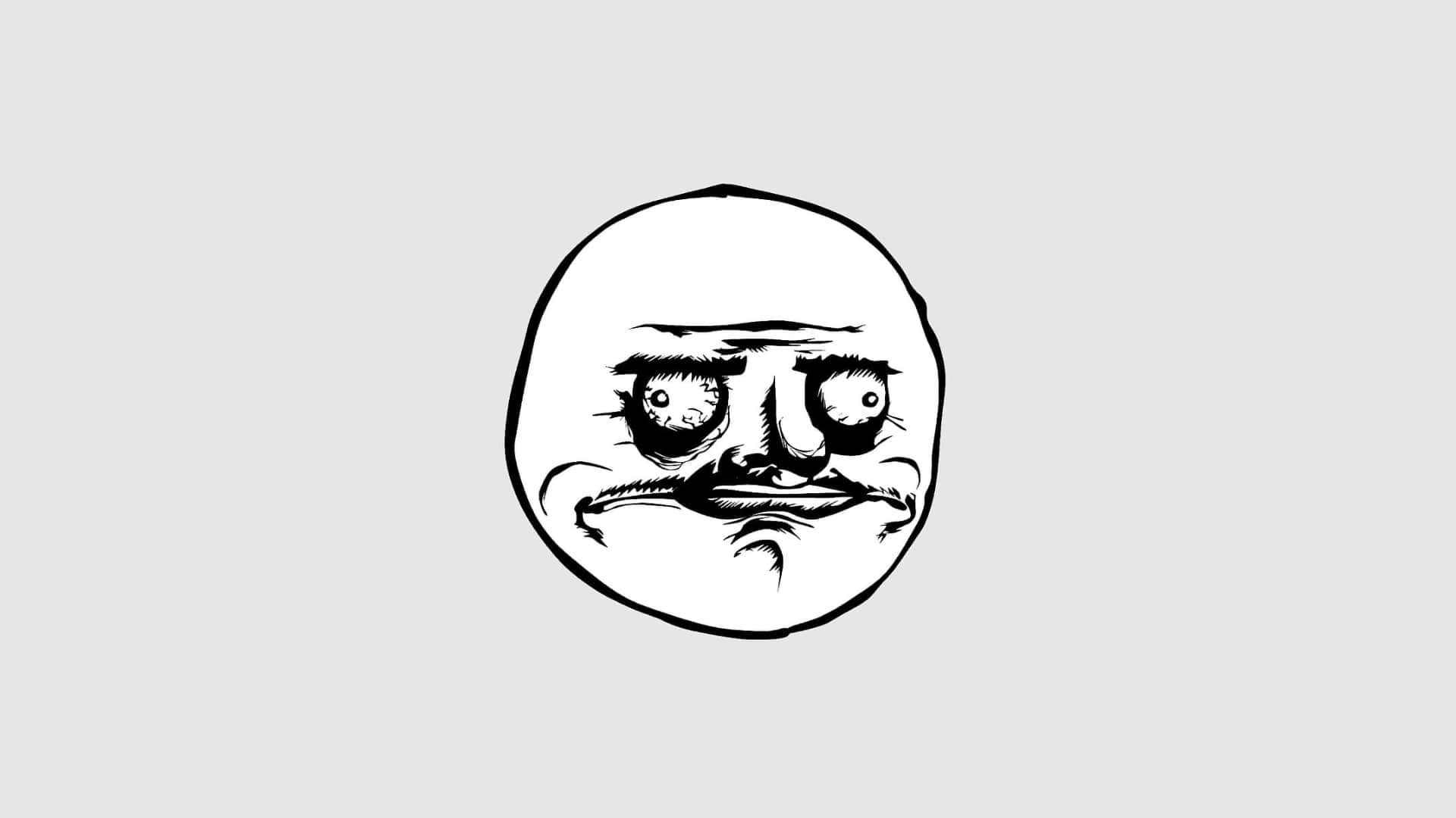 Depressed Face Meme, black and white, cartoon face, Full HD Desktop Wallpaper