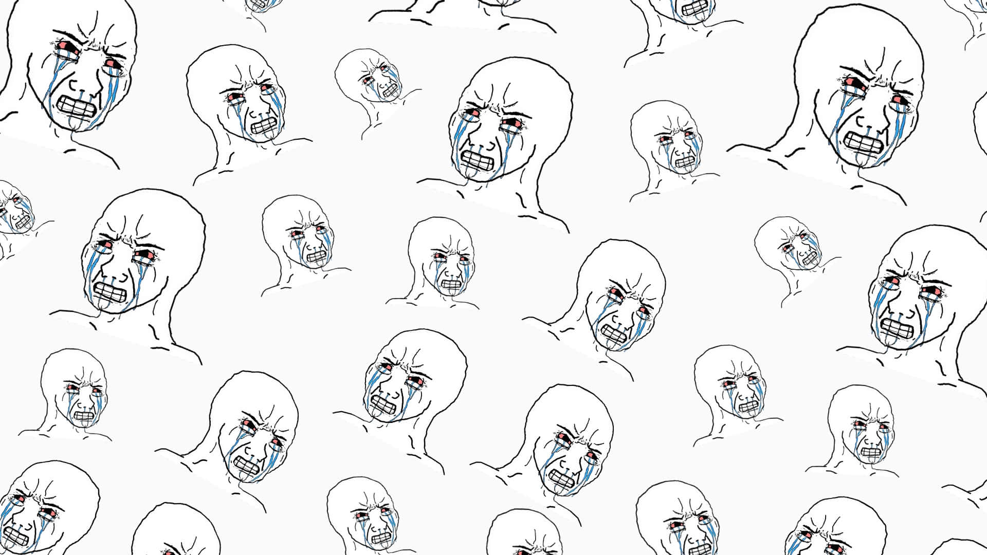 Depressed Face Meme, repeating cartoon faces, scream, Full HD Desktop Wallpaper
