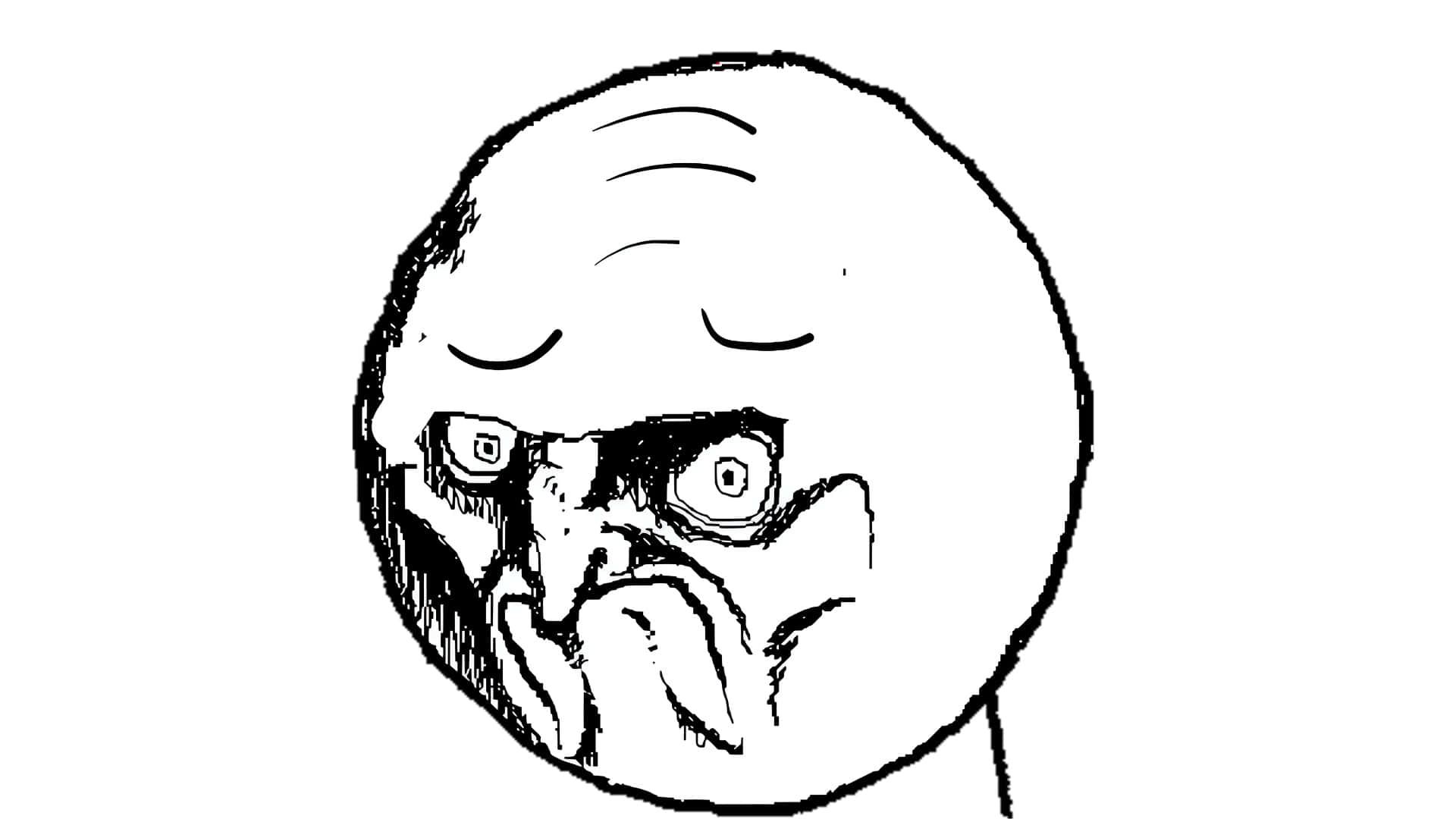 Depressed Face Meme, black and white sketch, bald head, Full HD Desktop Wallpaper