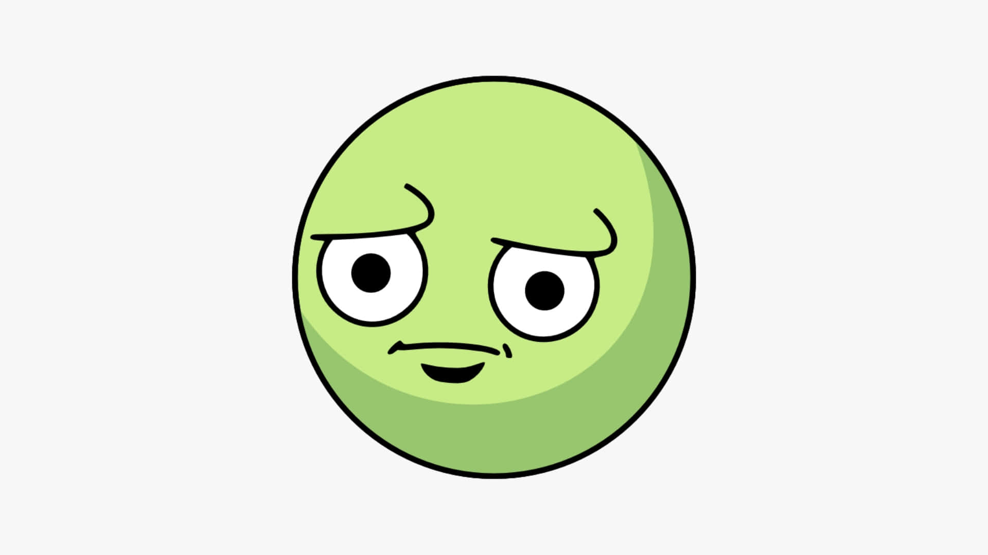 Depressed Face Meme, lime green, cartoon circle, Full HD Desktop Wallpaper