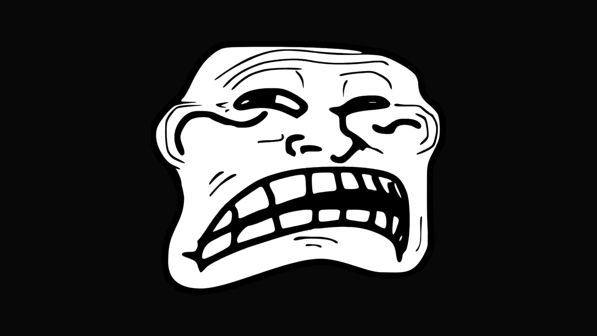 Depressed Face Meme, stark white cartoon face, wide grimacing grin, Full HD Desktop Wallpaper