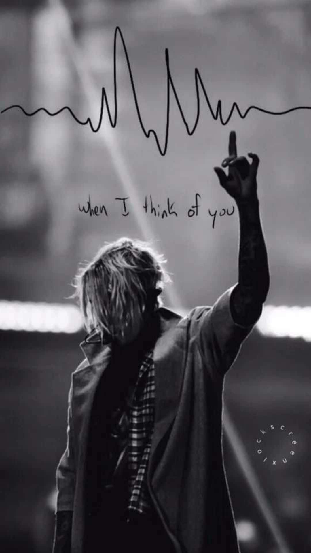 Depressing iPhone, black and white photo, blonde hair, Full HD Phone Wallpaper