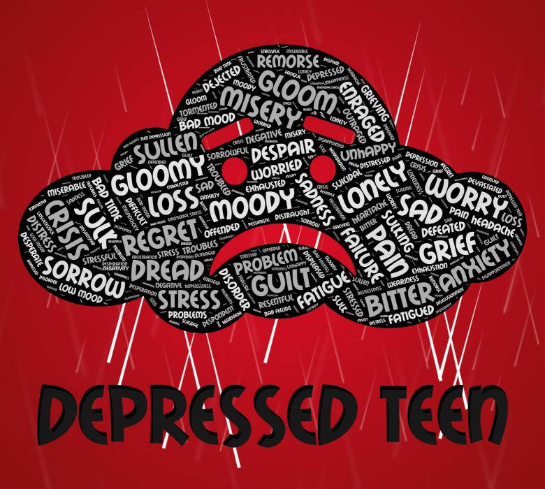 DEPRESSED TEEN, black cloud, face, SD Desktop Wallpaper