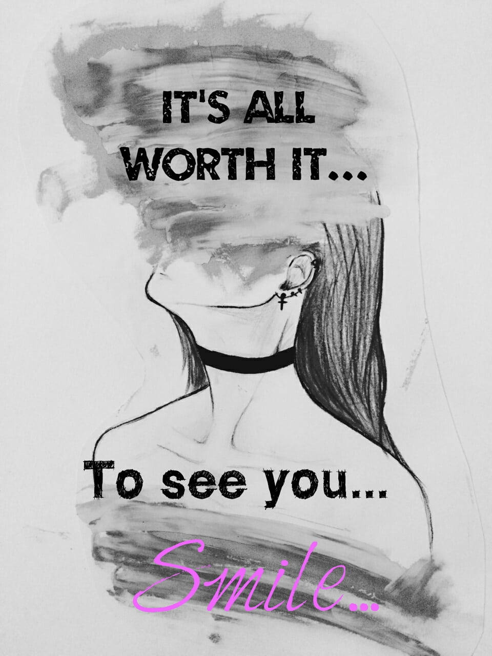 Depression Aesthetic, monochrome watercolor sketch, woman's profile, HD Phone Wallpaper