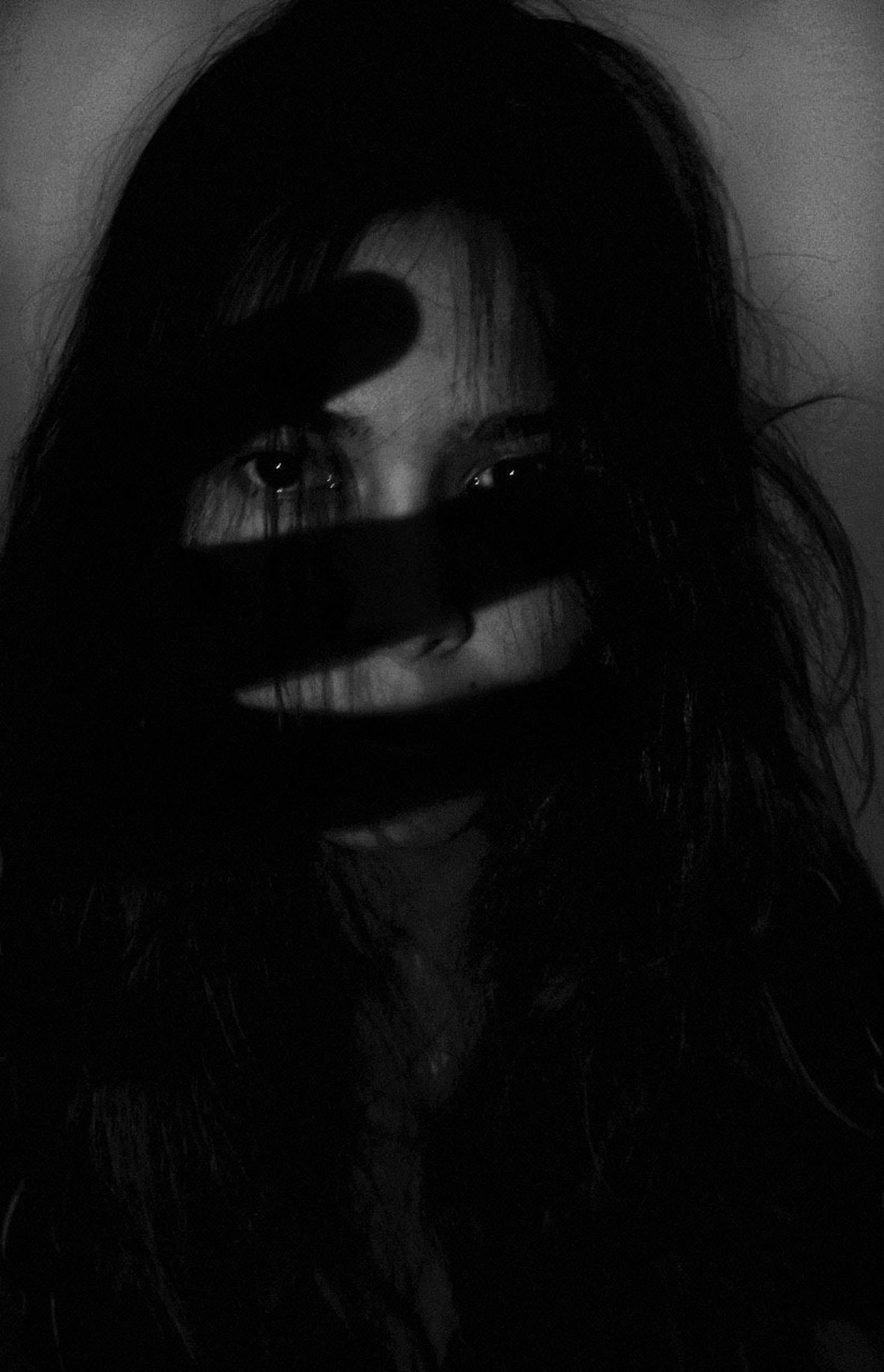 Depression Aesthetic, black and white portrait, woman's face, Full HD Phone Wallpaper