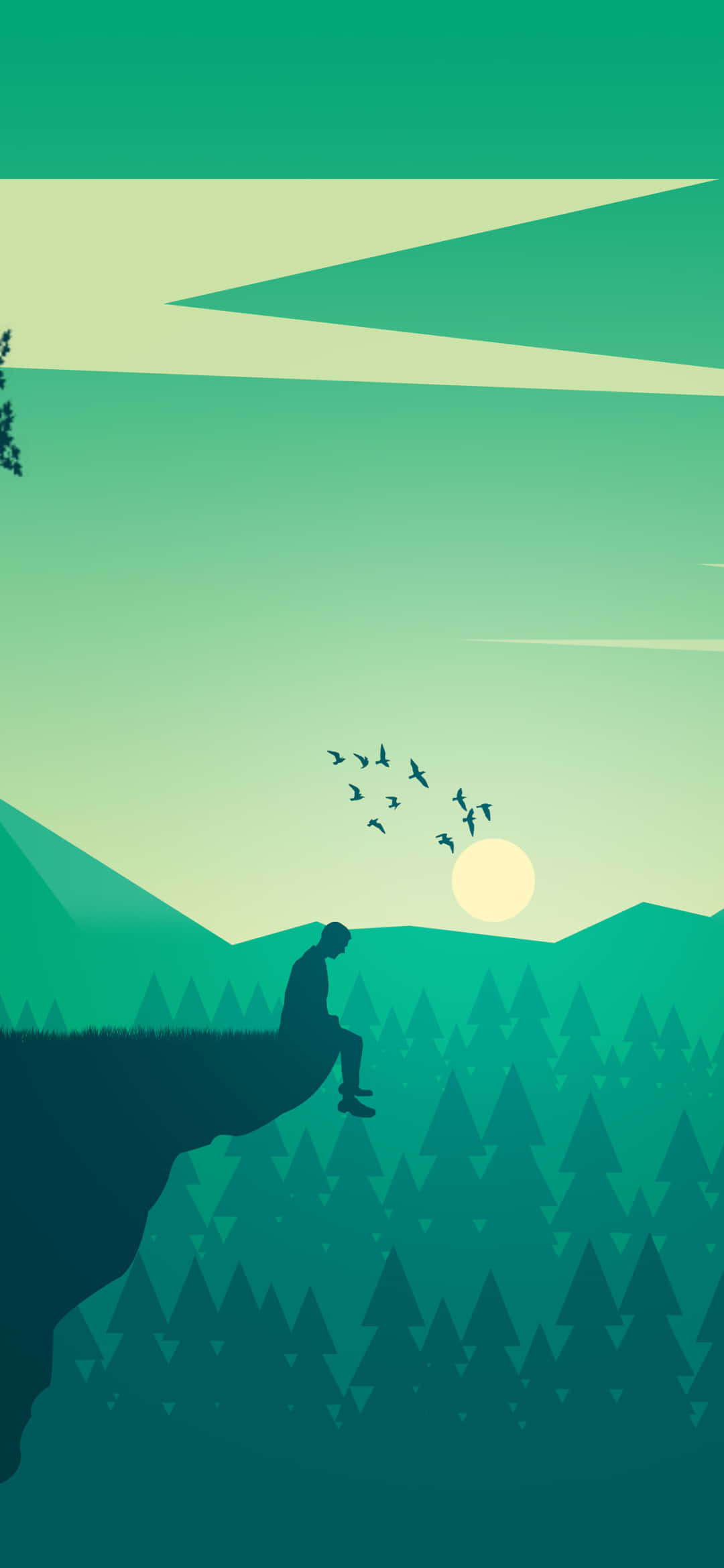 Depression Phone, cliff edge, forest, Full HD Phone Wallpaper