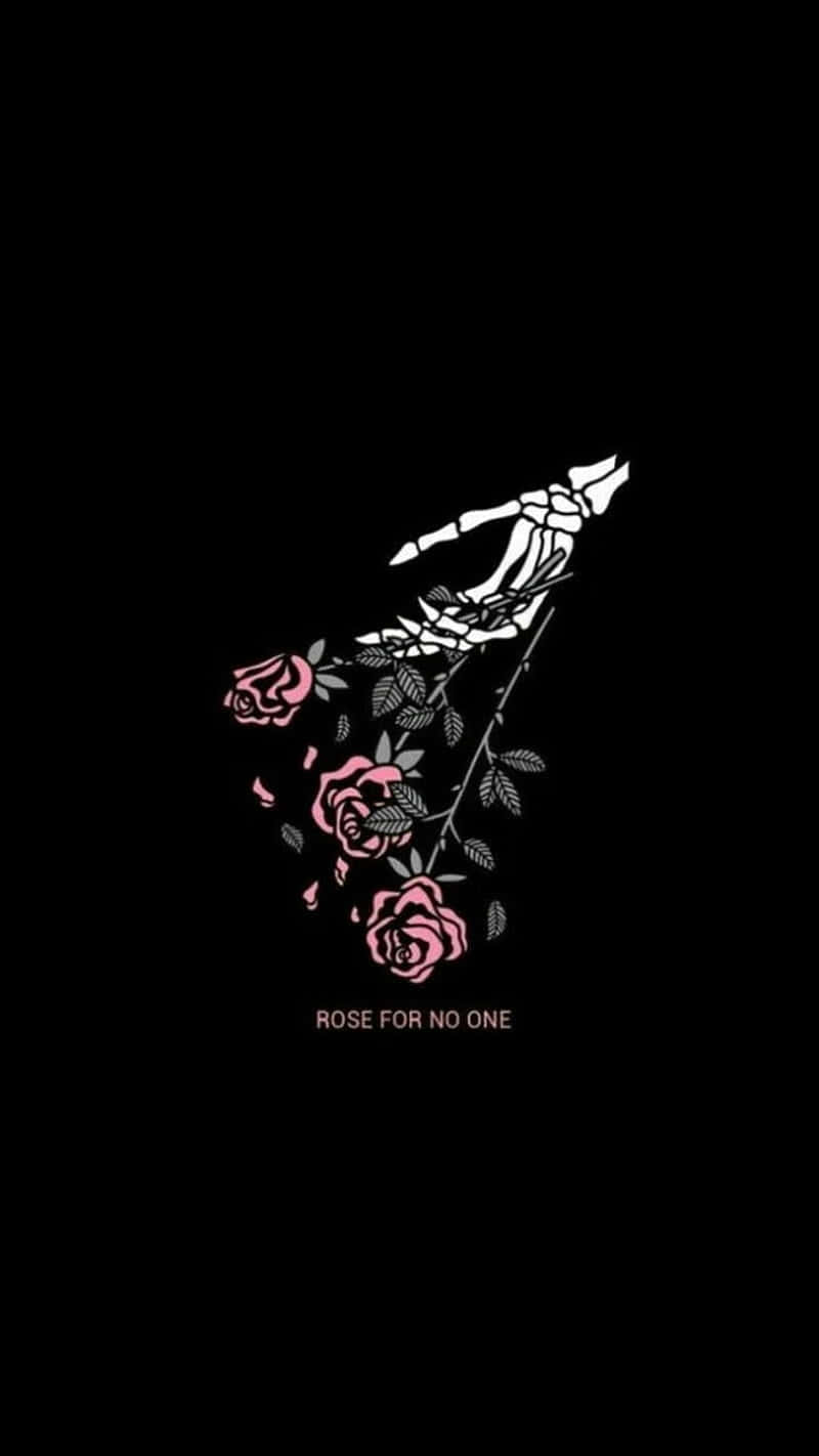 Depression Phone, skeletal hand, pink roses, HD Phone Wallpaper