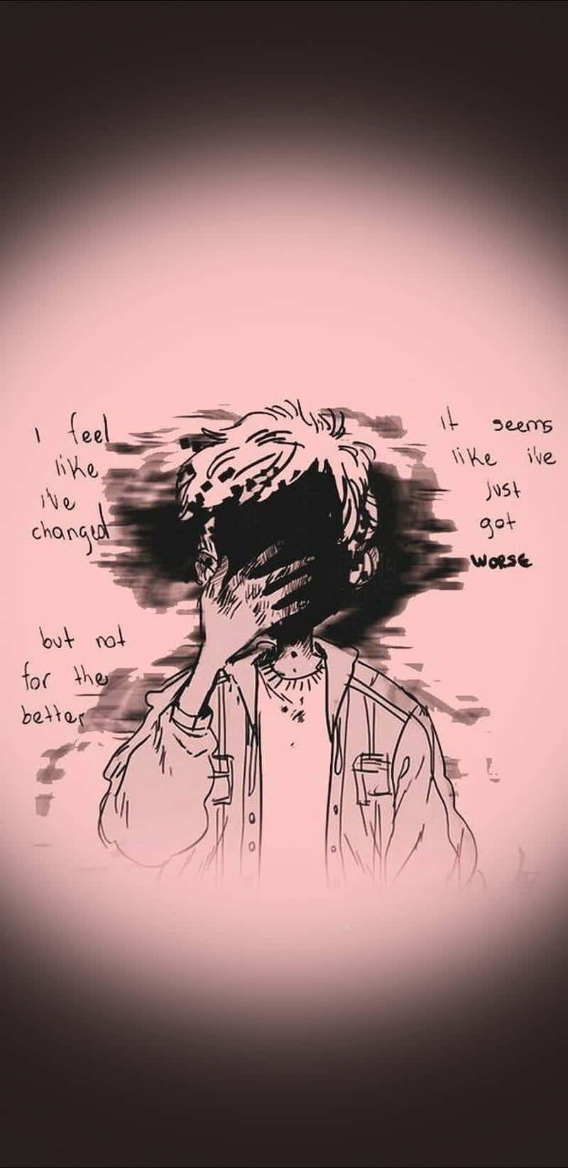 Depression Phone, anime-style sketch, melancholic, HD Phone Wallpaper