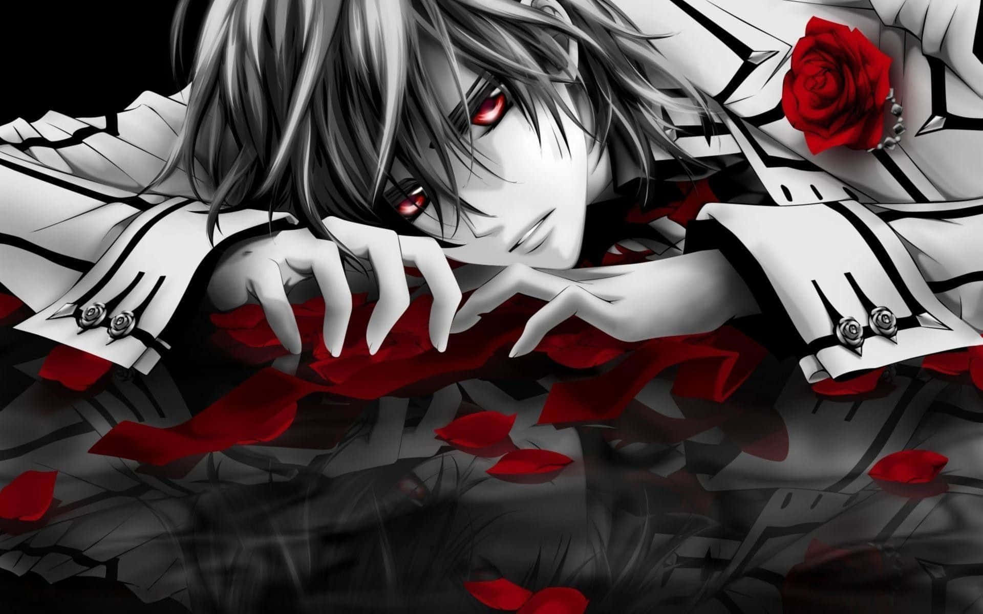 Depression, anime, red eyes, Full HD Desktop Wallpaper