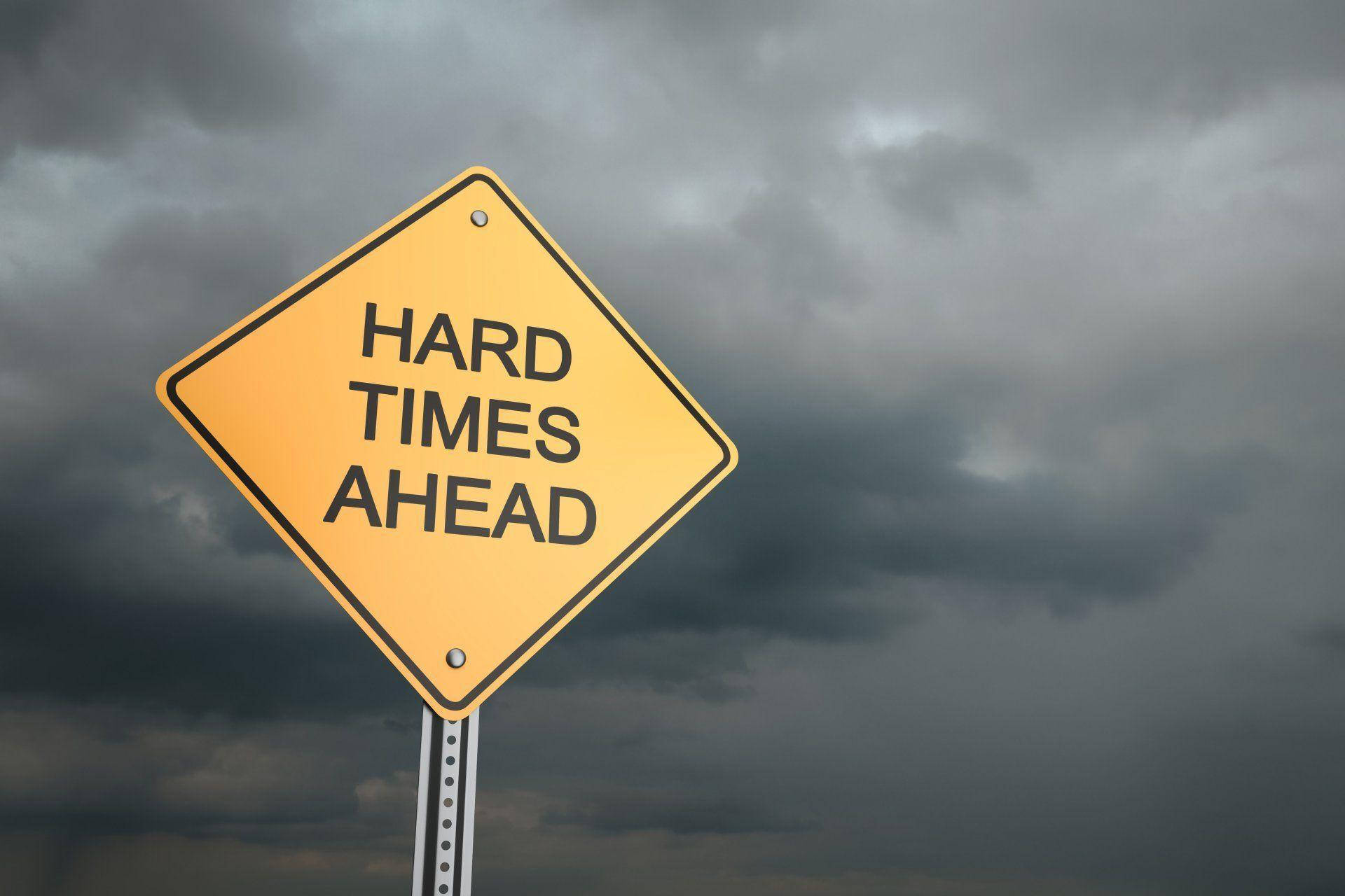 Depression, yellow road sign, diamond road sign, Full HD Desktop Wallpaper
