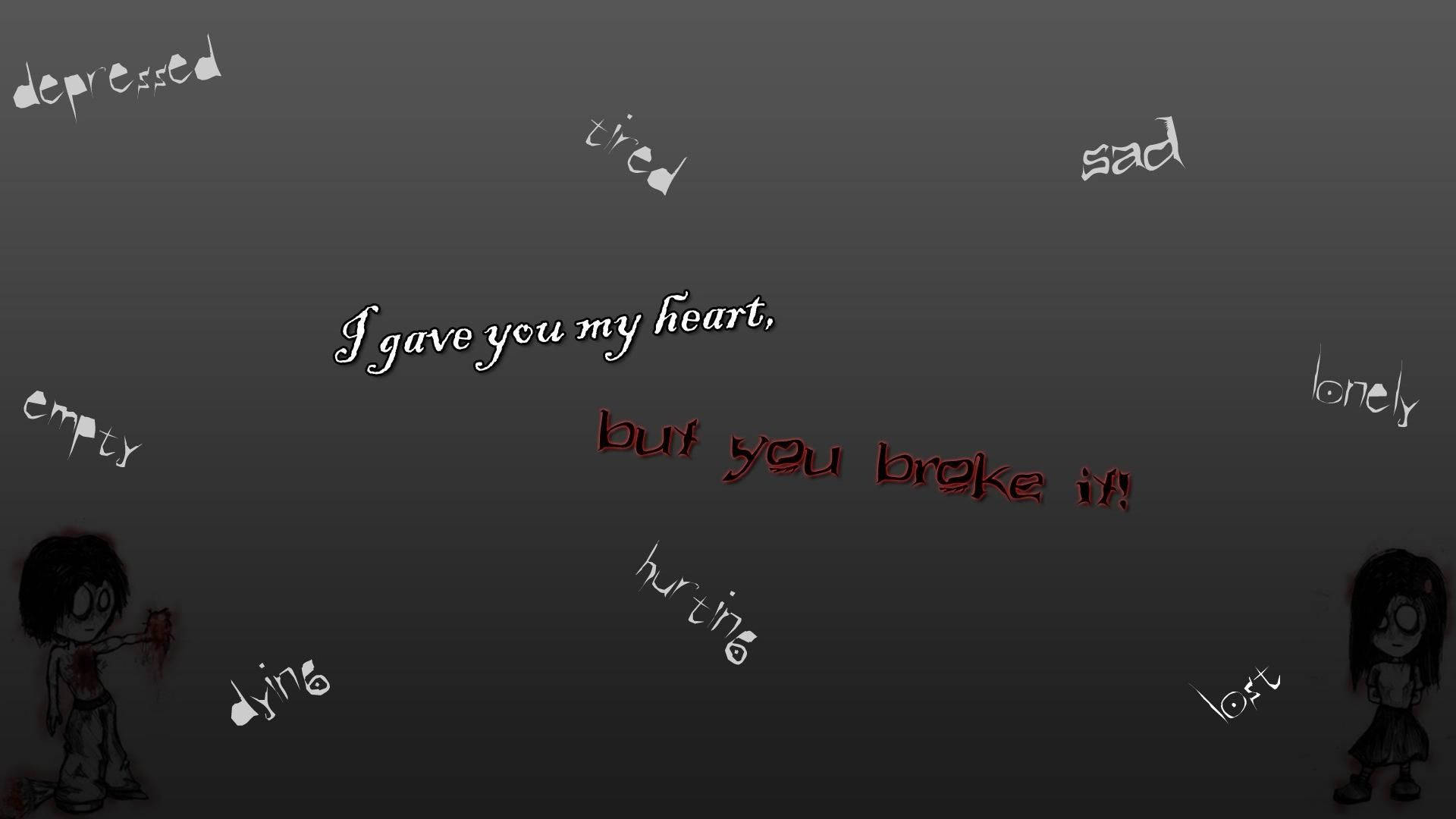 heartbreak, depression, handwritten words, Full HD Desktop Wallpaper