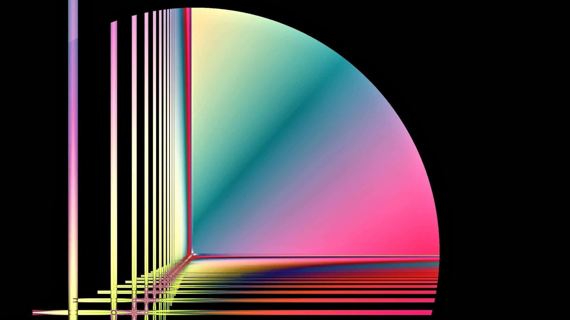 rainbow gradient, neon lines, black background, Full HD Desktop Wallpaper