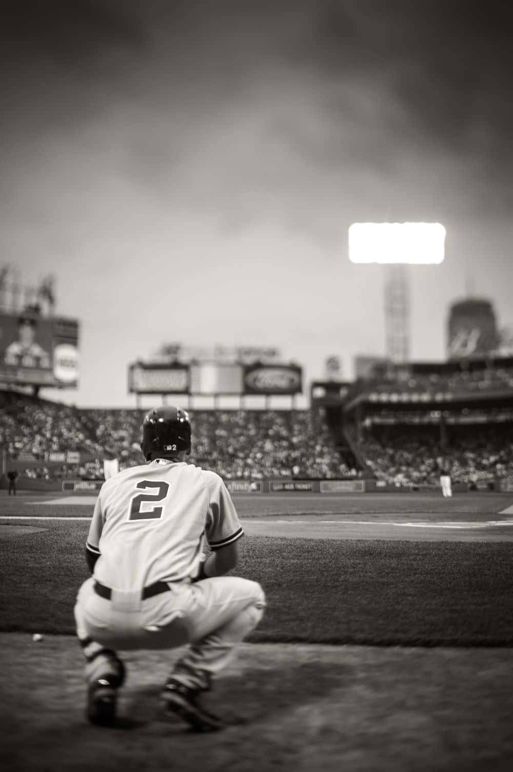 Derek Jeter, number two, stadium lights, HD Phone Wallpaper